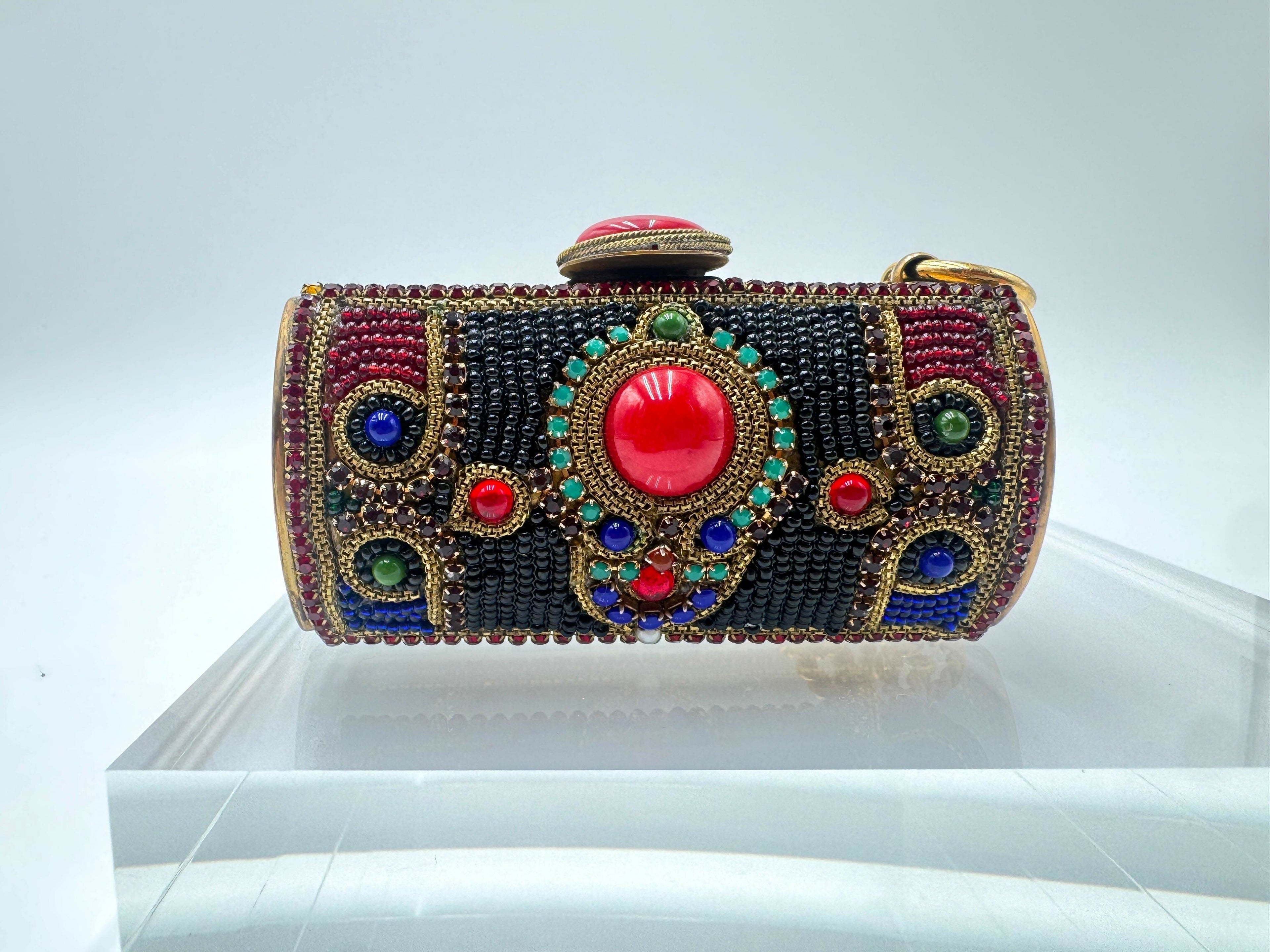 Chanel Vintage 1981 Jewelled Metal Clutch