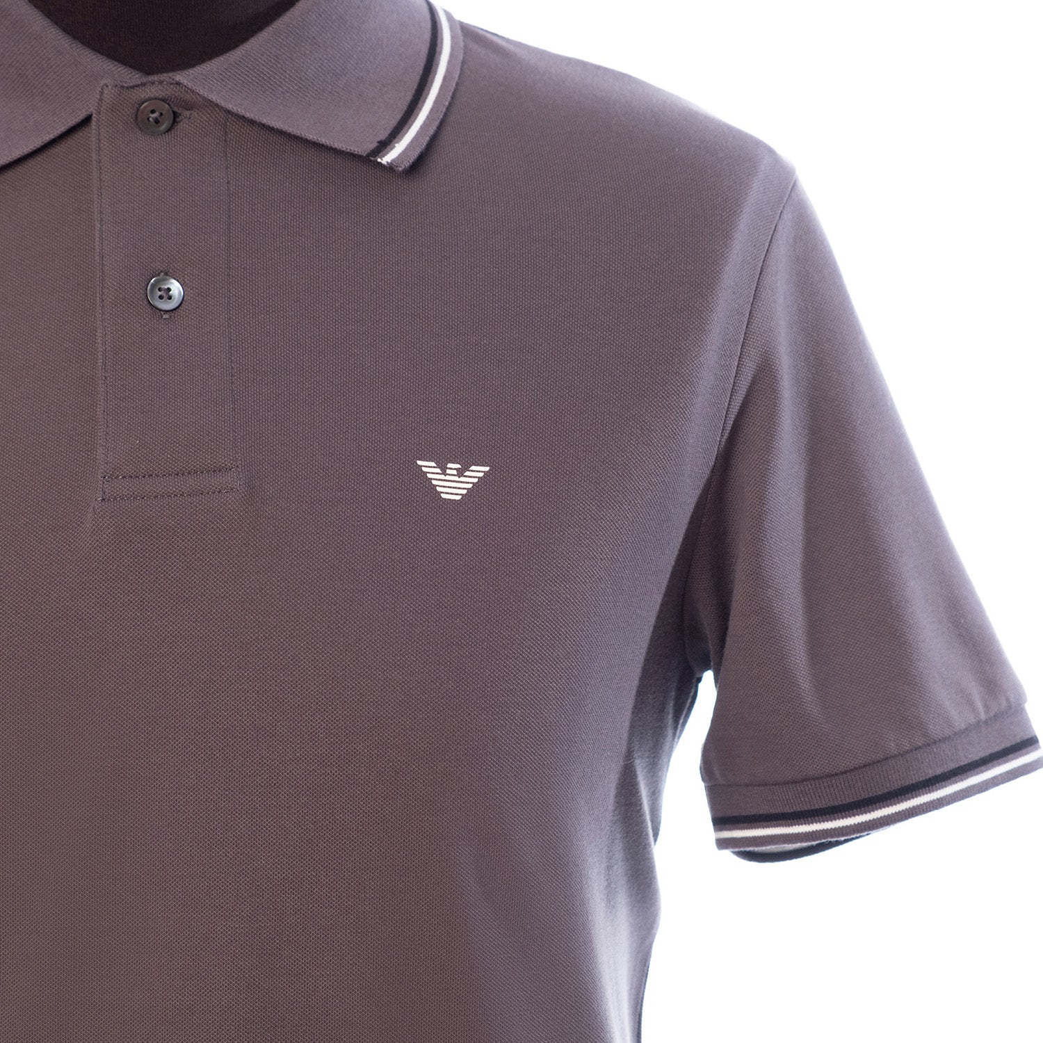 Stretch Piqua Polo Shirt With Micro Eagle Embroidery