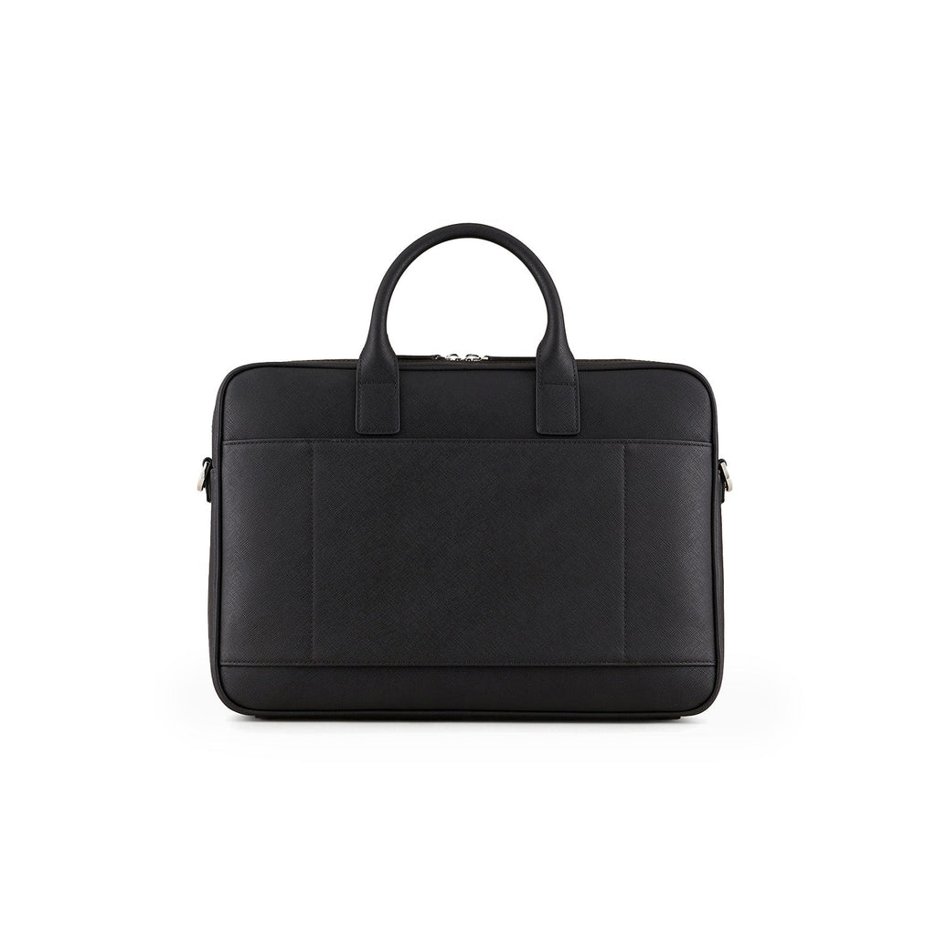 Asv Regenerated Saffiano Leather Business Bag With Eagle Plate
