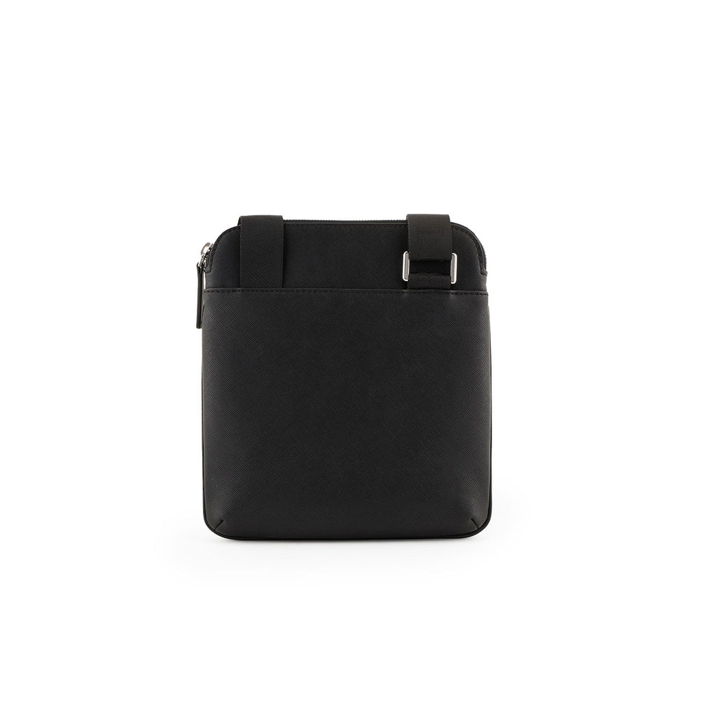 Asv Regenerated Saffiano Leather Flat Shoulder Bag With Eagle Plate