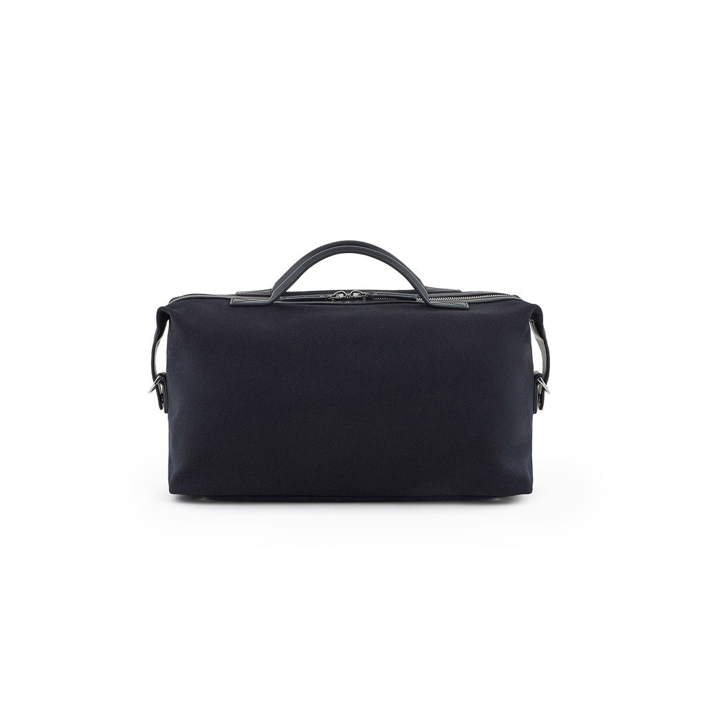 Canvas Boston Bag With Logo Embroidery And Shoulder Strap