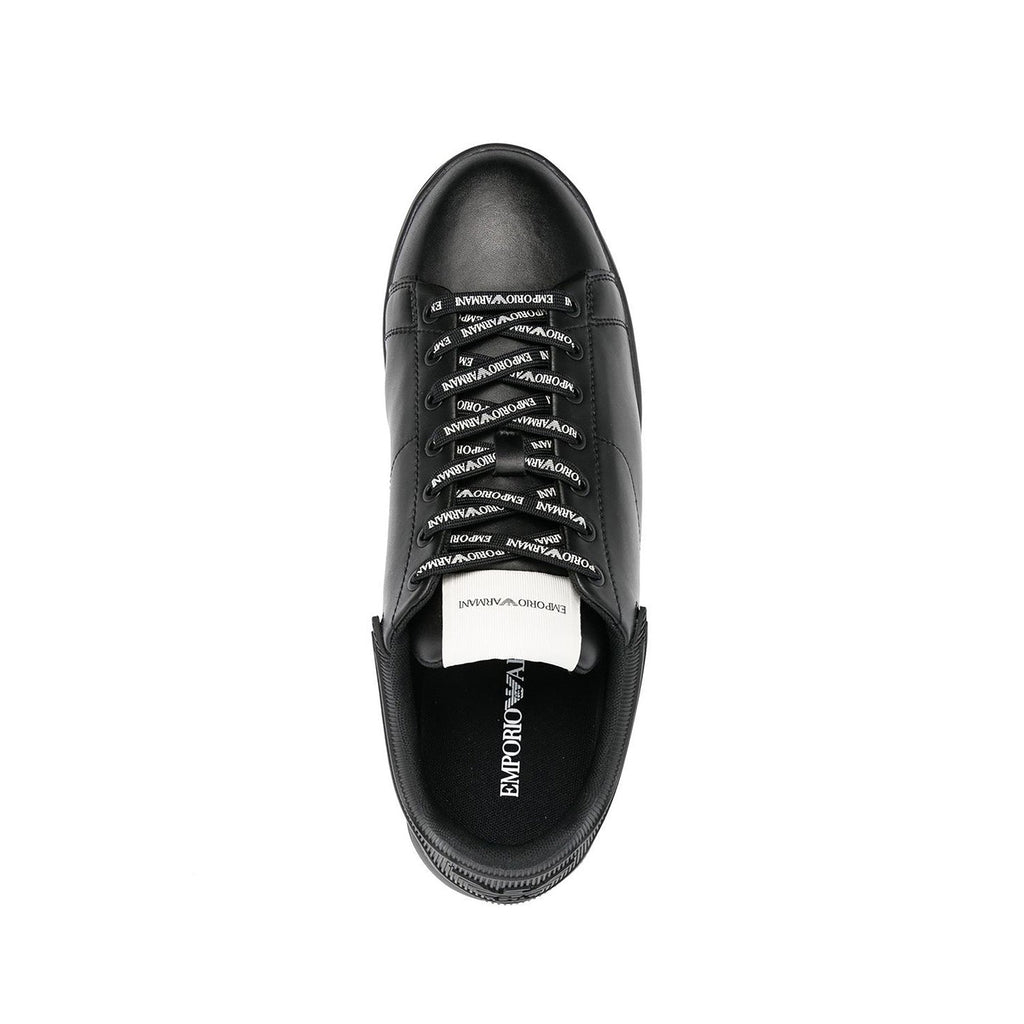 Leather Sneakers With Rubber Back Knurled Sole
