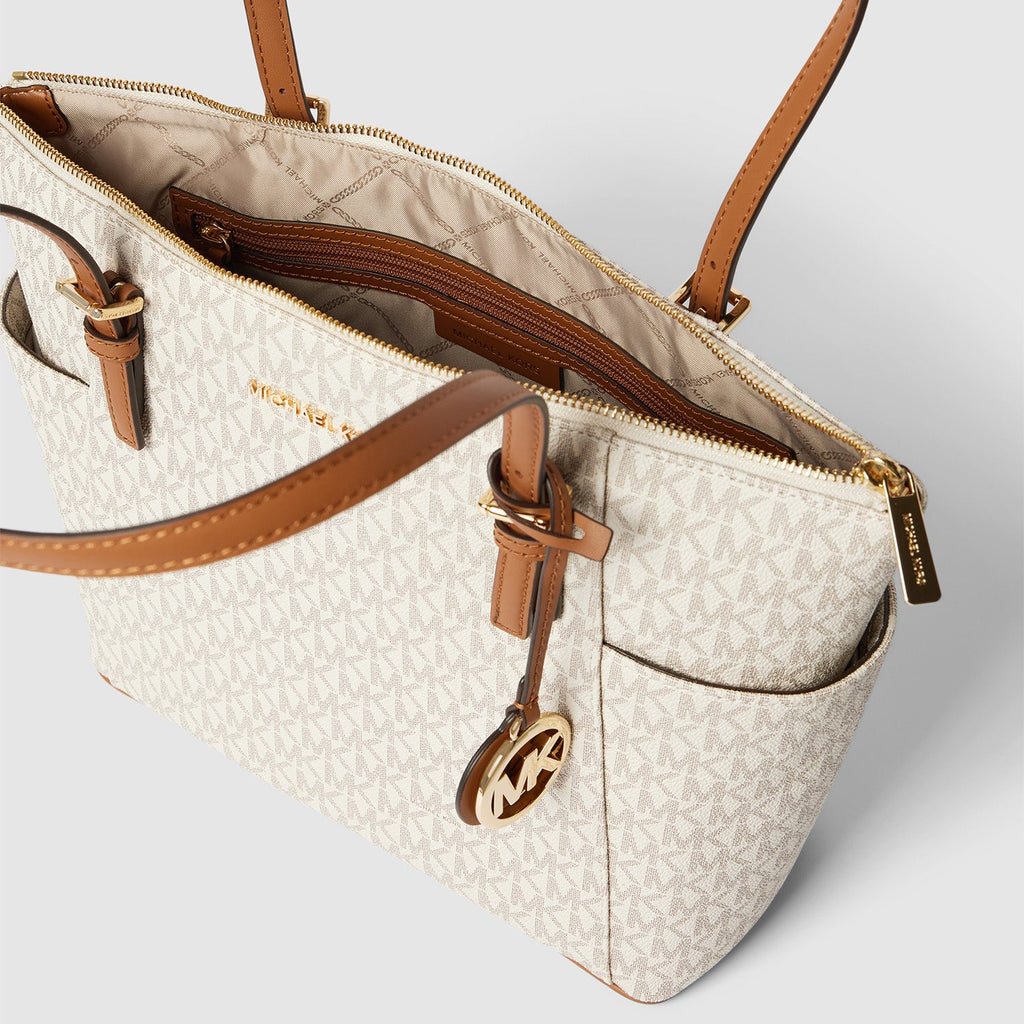 Jet Set Logo Top-Zip Tote Bag