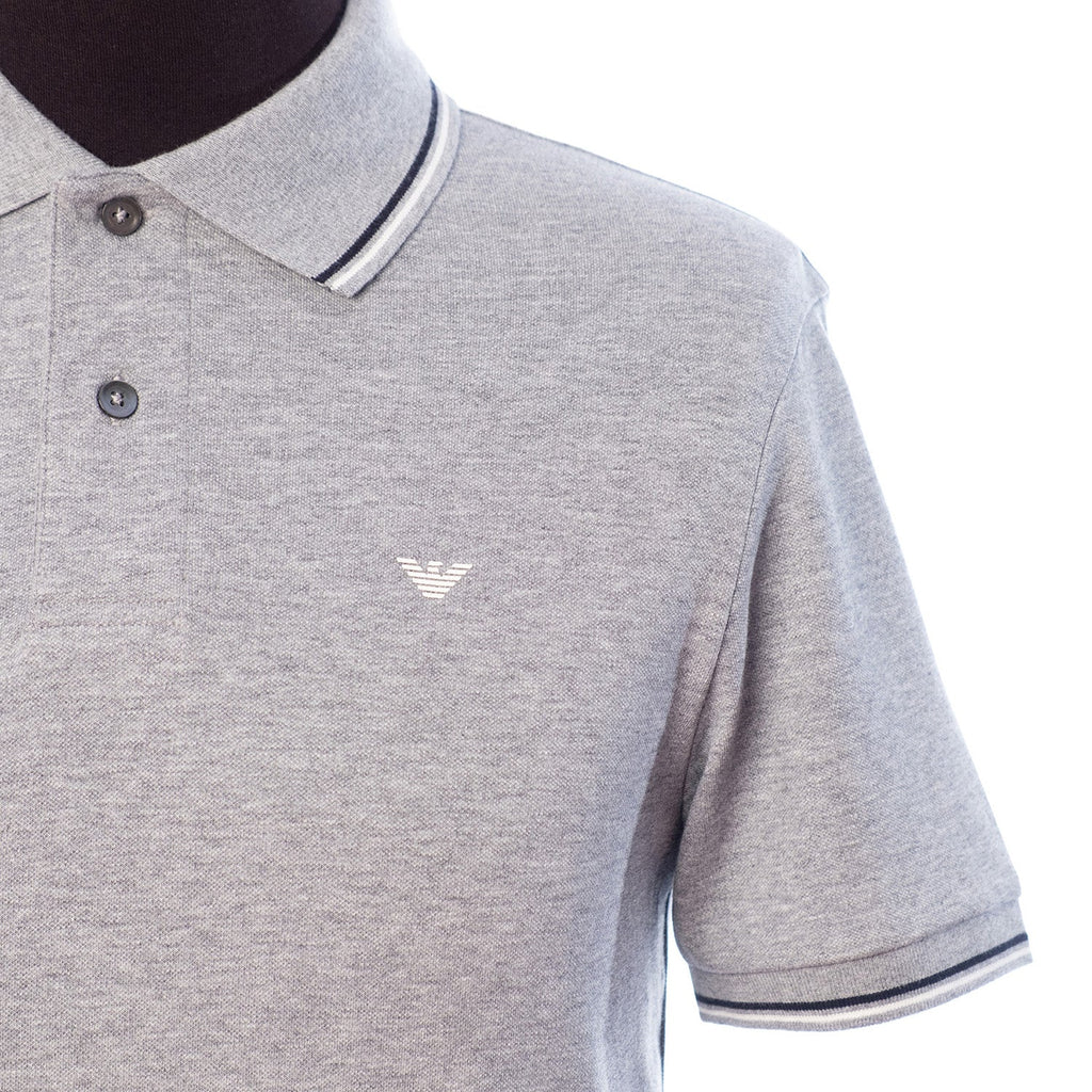 Stretch Piqua Polo Shirt With Micro Eagle Embroidery