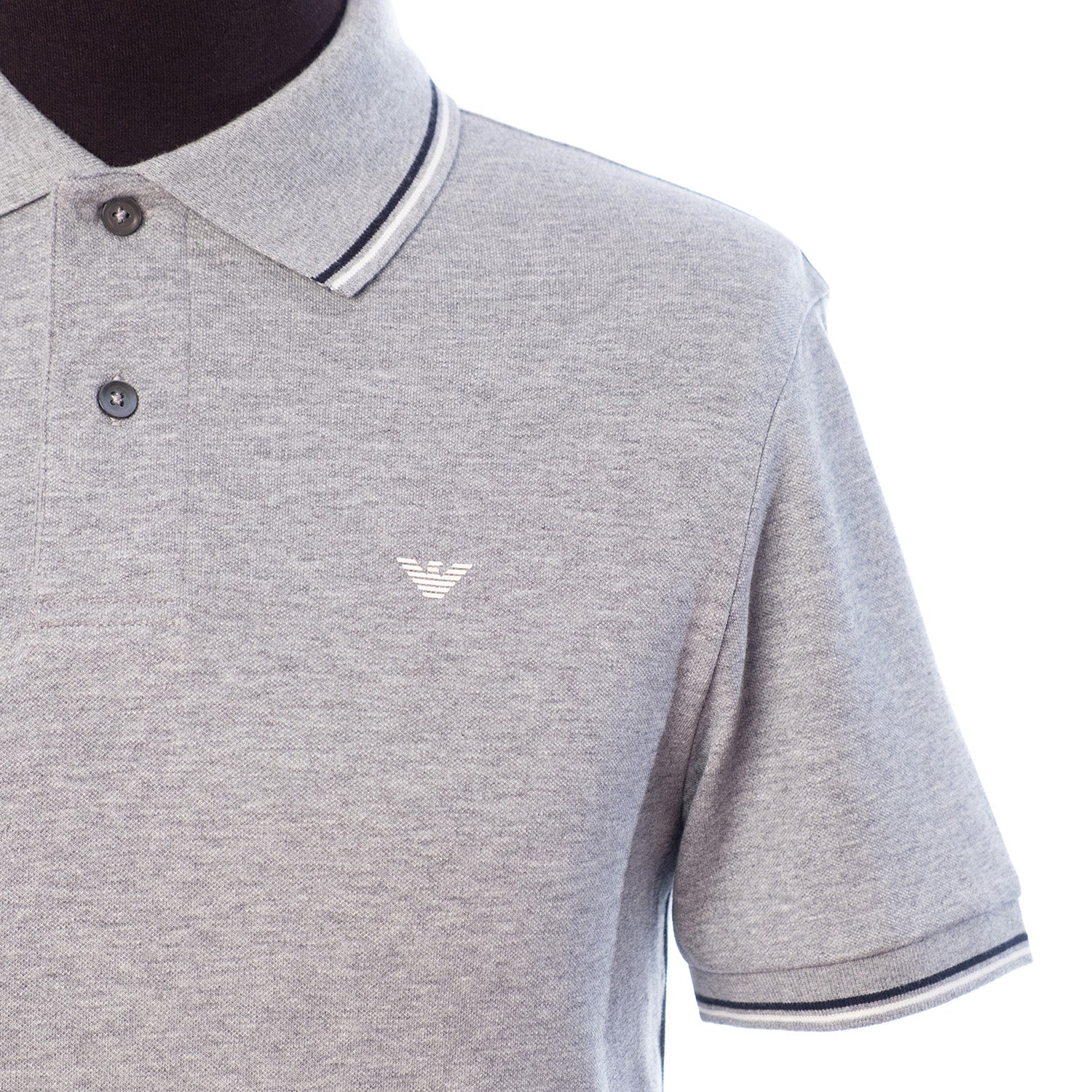 Stretch Piqua Polo Shirt With Micro Eagle Embroidery