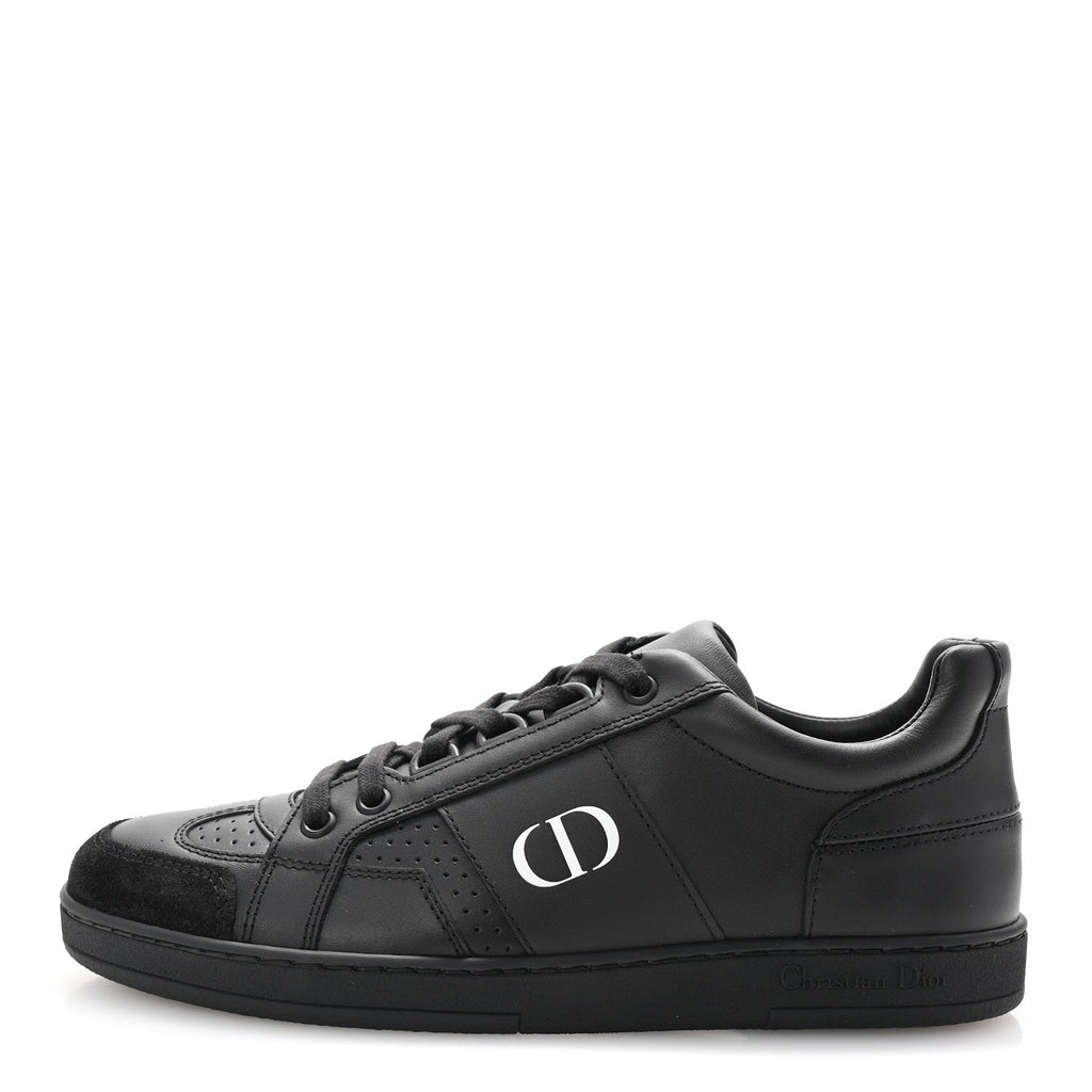 Calfskin Suede Logo Sneakers 36.5 Black