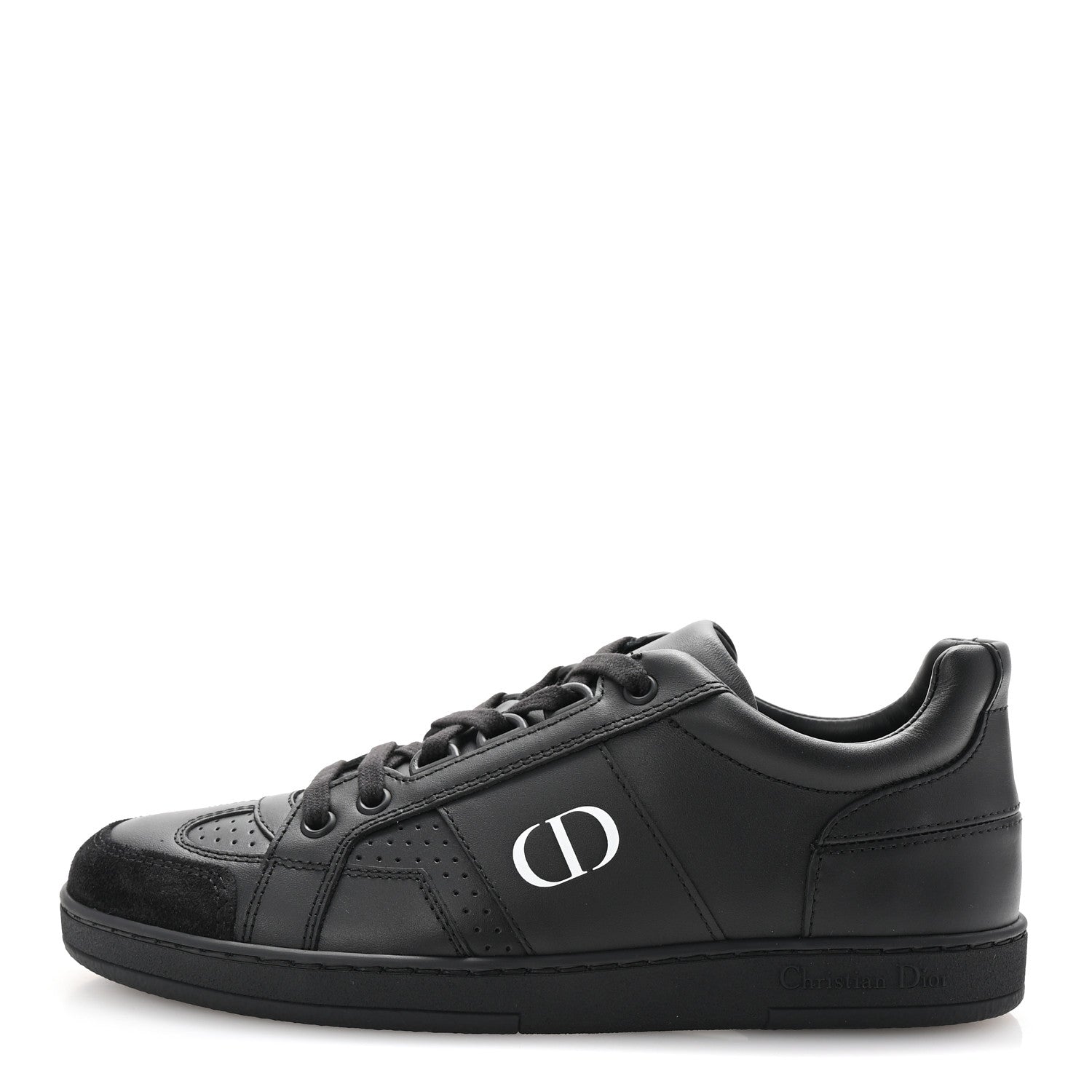Calfskin Suede Logo Sneakers 36.5 Black