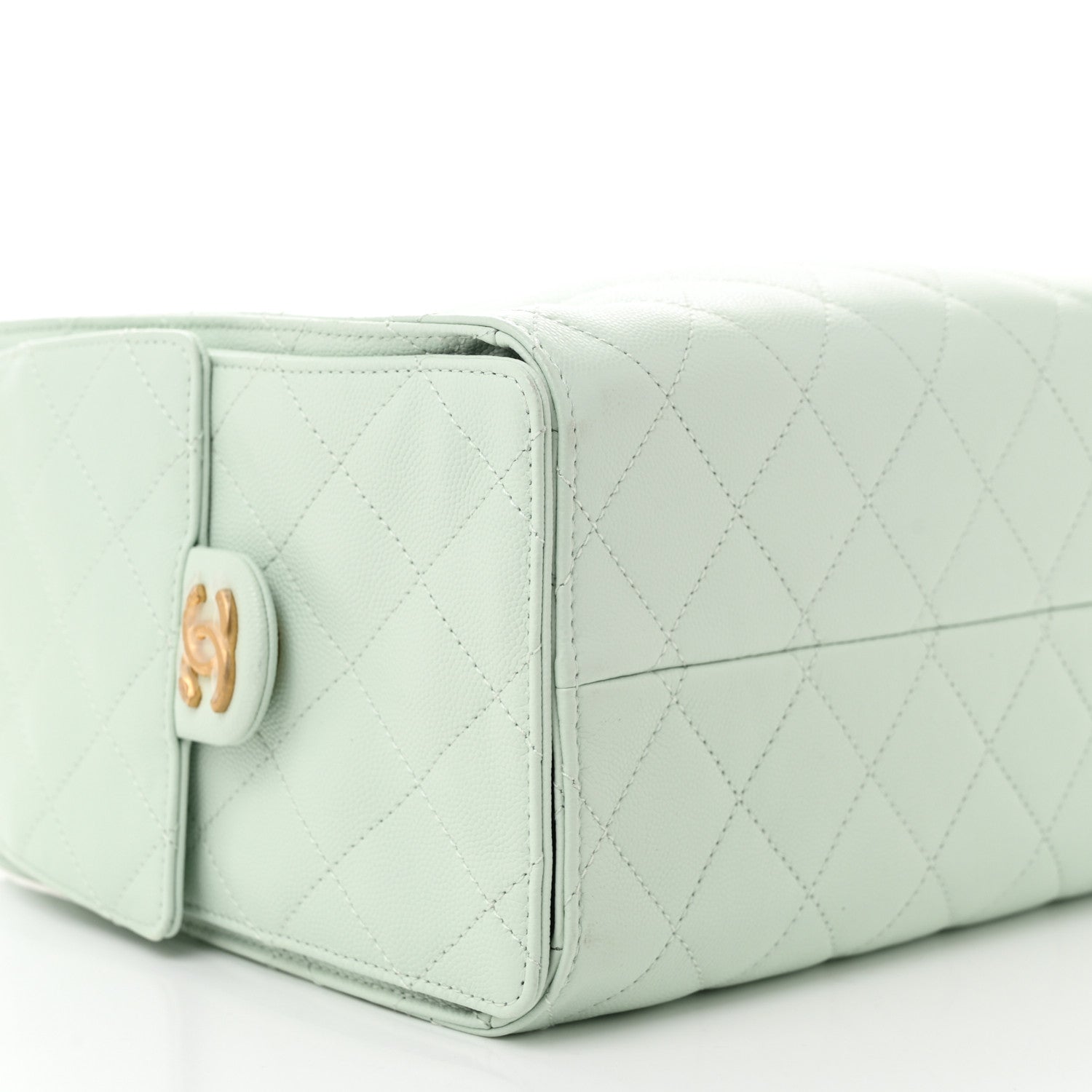 Caviar Quilted Small Chanel 25 Handbag Light Green