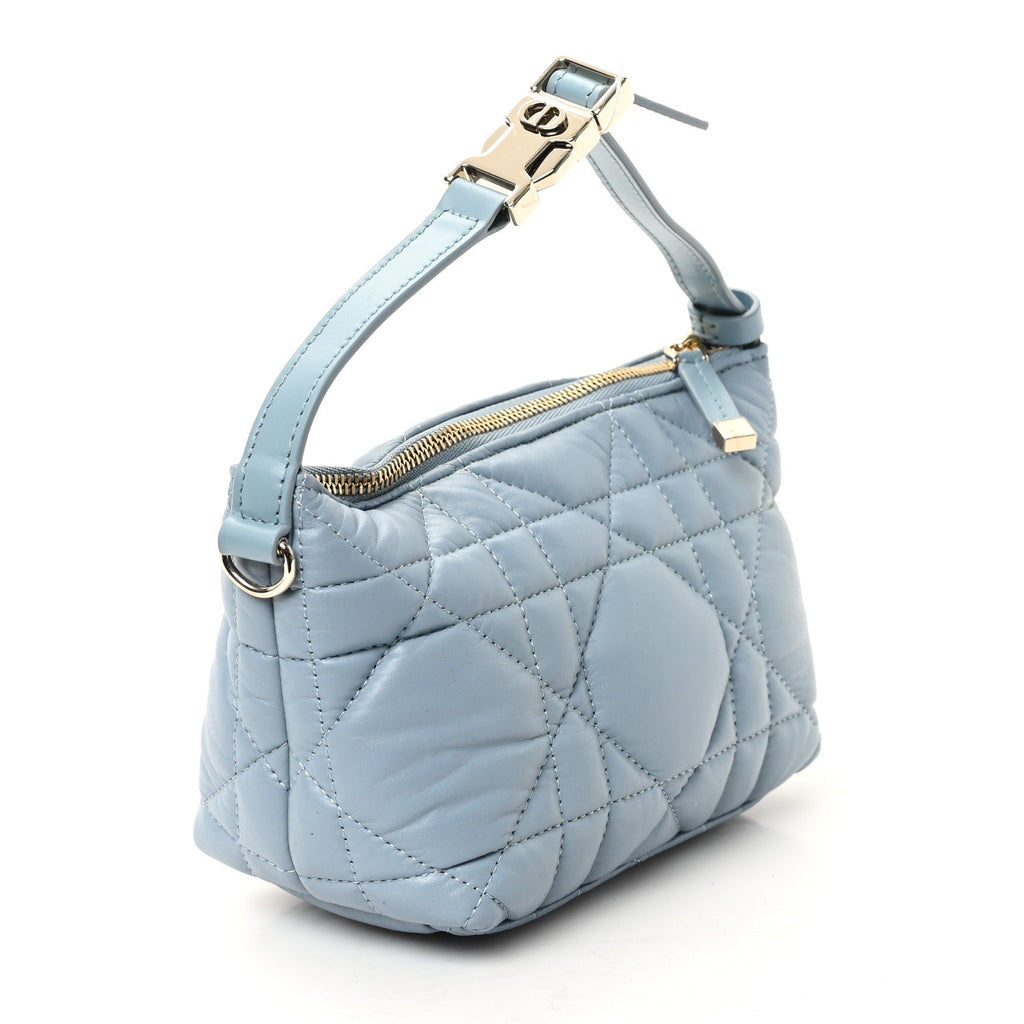 Calfskin Macrocannage Small Diortravel Nomad Pouch Bracing Blue
