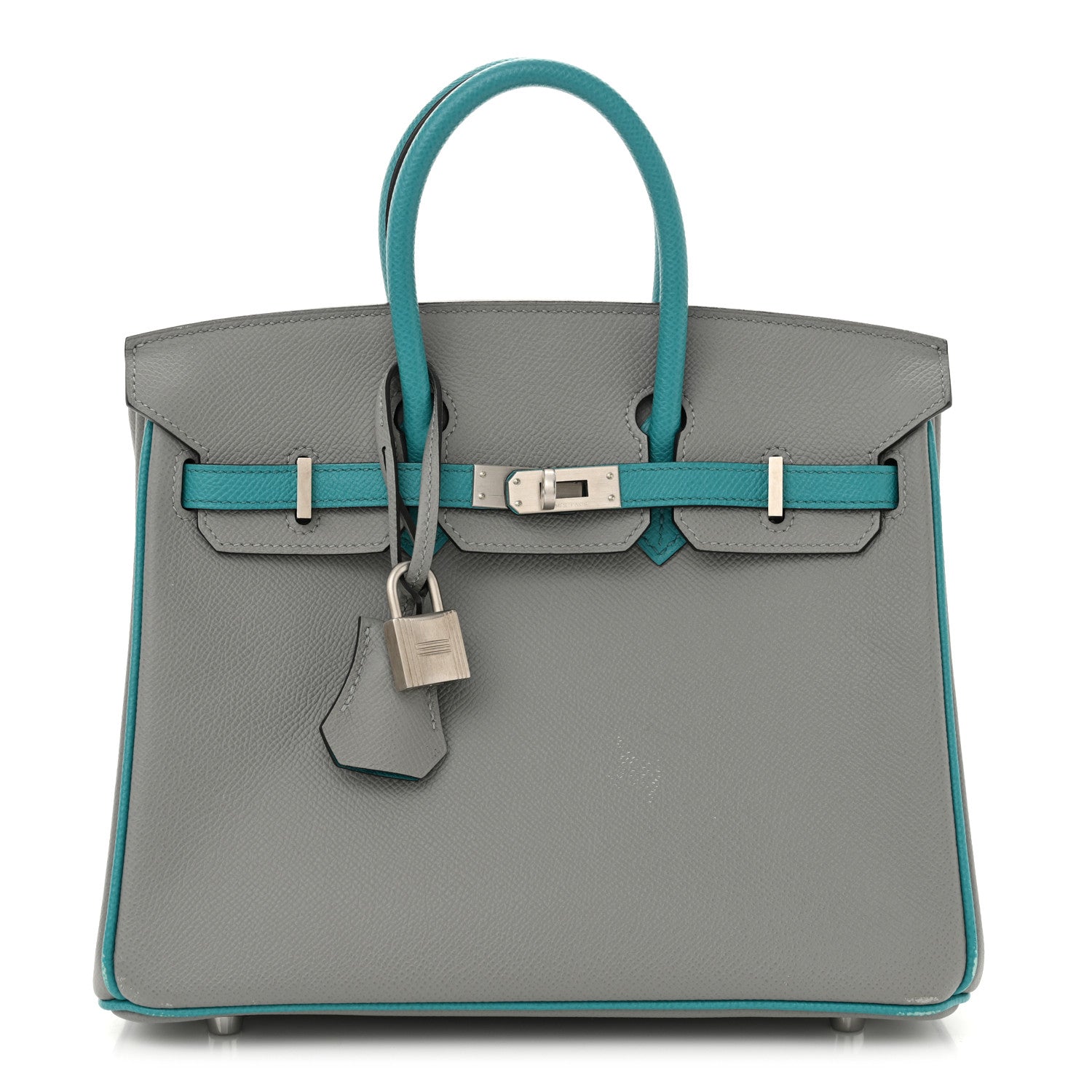 Epsom Horseshoe Birkin 25 Gris Mouette Bleu Paon