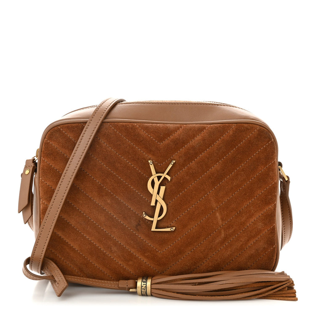 Suede Matelasse Monogram Lou Camera Bag Cinnamon