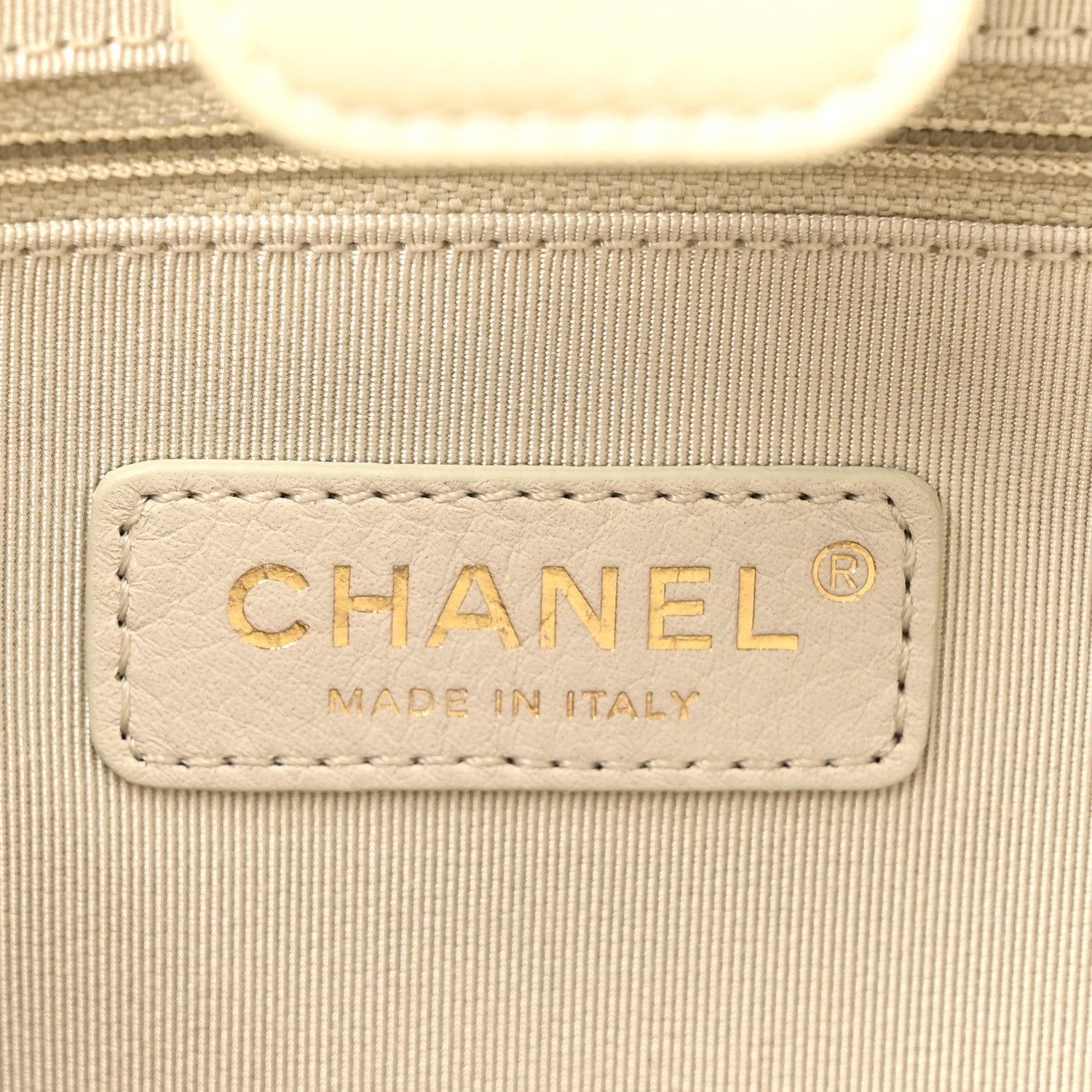 Shiny Aged Calfskin North South Shopping Bag White