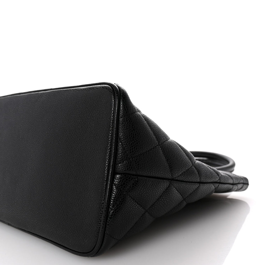 Caviar Quilted Medallion Tote Black