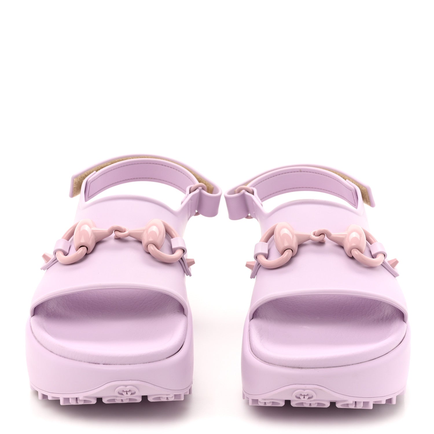 Soft Rubber Horsebit Touch Womens Strapped Sandals 36 Talc Pink