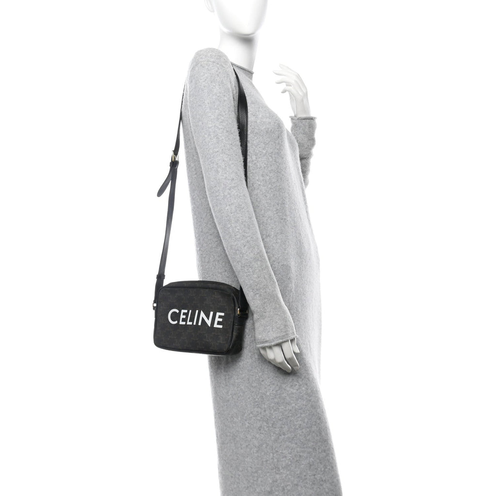 Triomphe Canvas Medium Messenger Bag Black