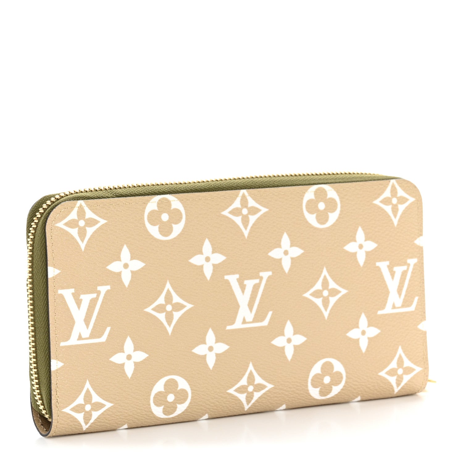 Monogram Giant Zippy Wallet Kaki White