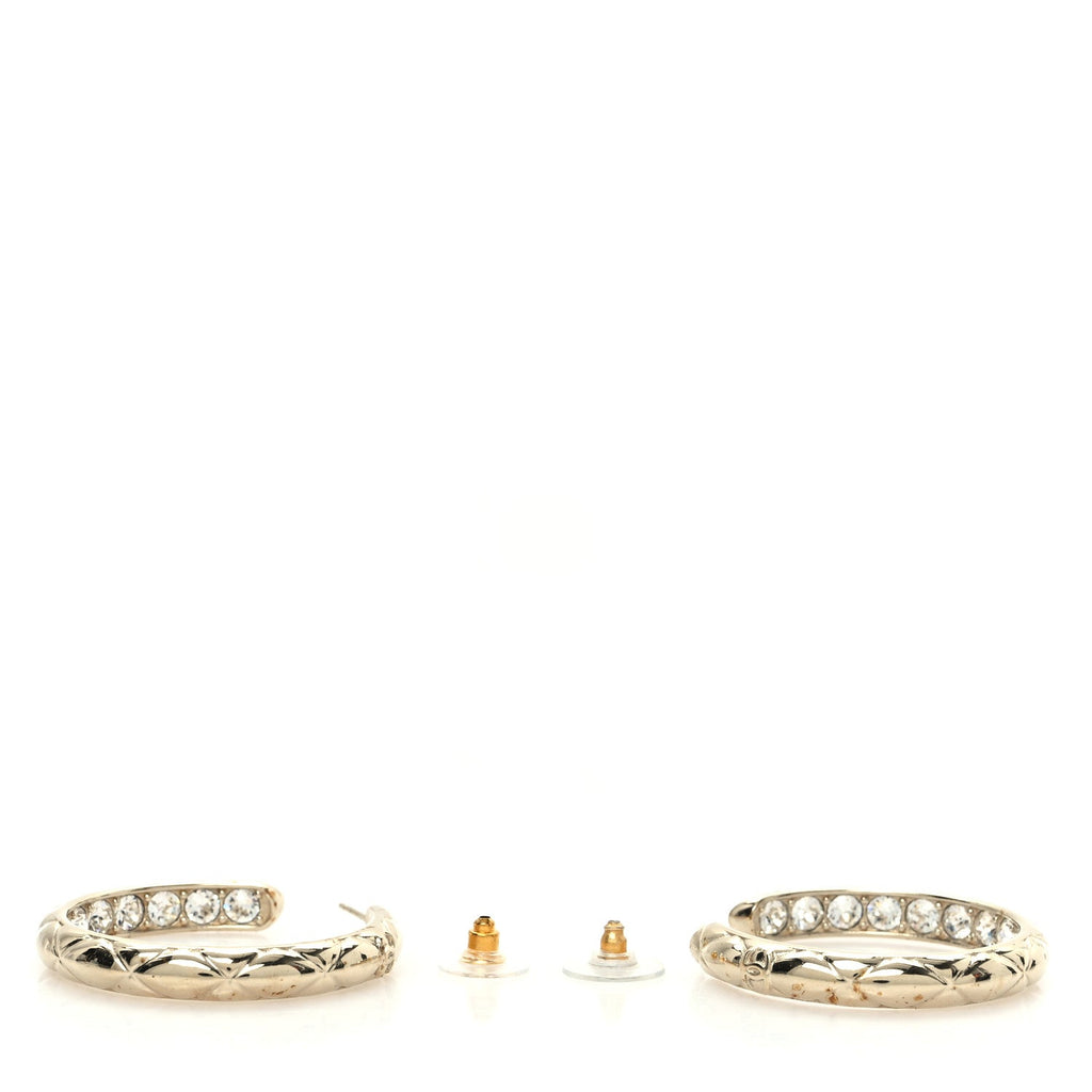 Crystal CC Hoop Earrings Gold