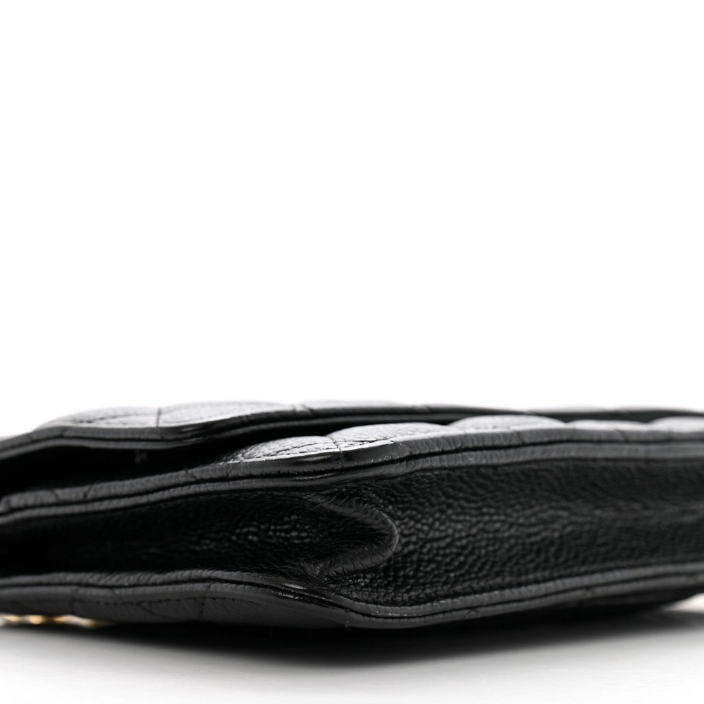 Caviar Quilted Wallet on Chain WOC Black