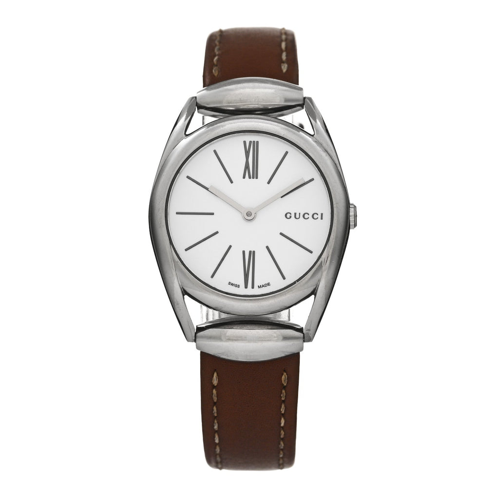 Stainless Steel Calfskin 30mm Horsebit Quartz Watch
