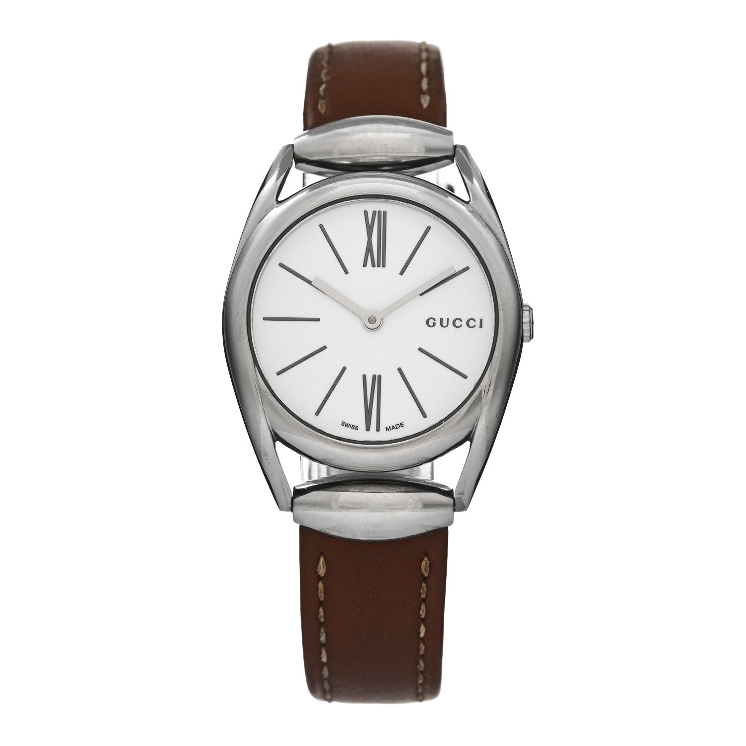 Stainless Steel Calfskin 30mm Horsebit Quartz Watch