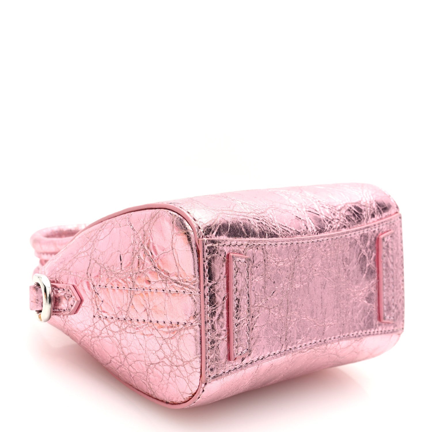 Laminated Lambskin Micro Antigona Silk Pink
