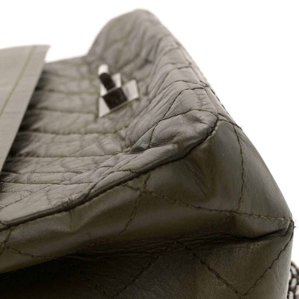 Aged Calfskin Quilted 2.55 Reissue 227 Flap Dark Green