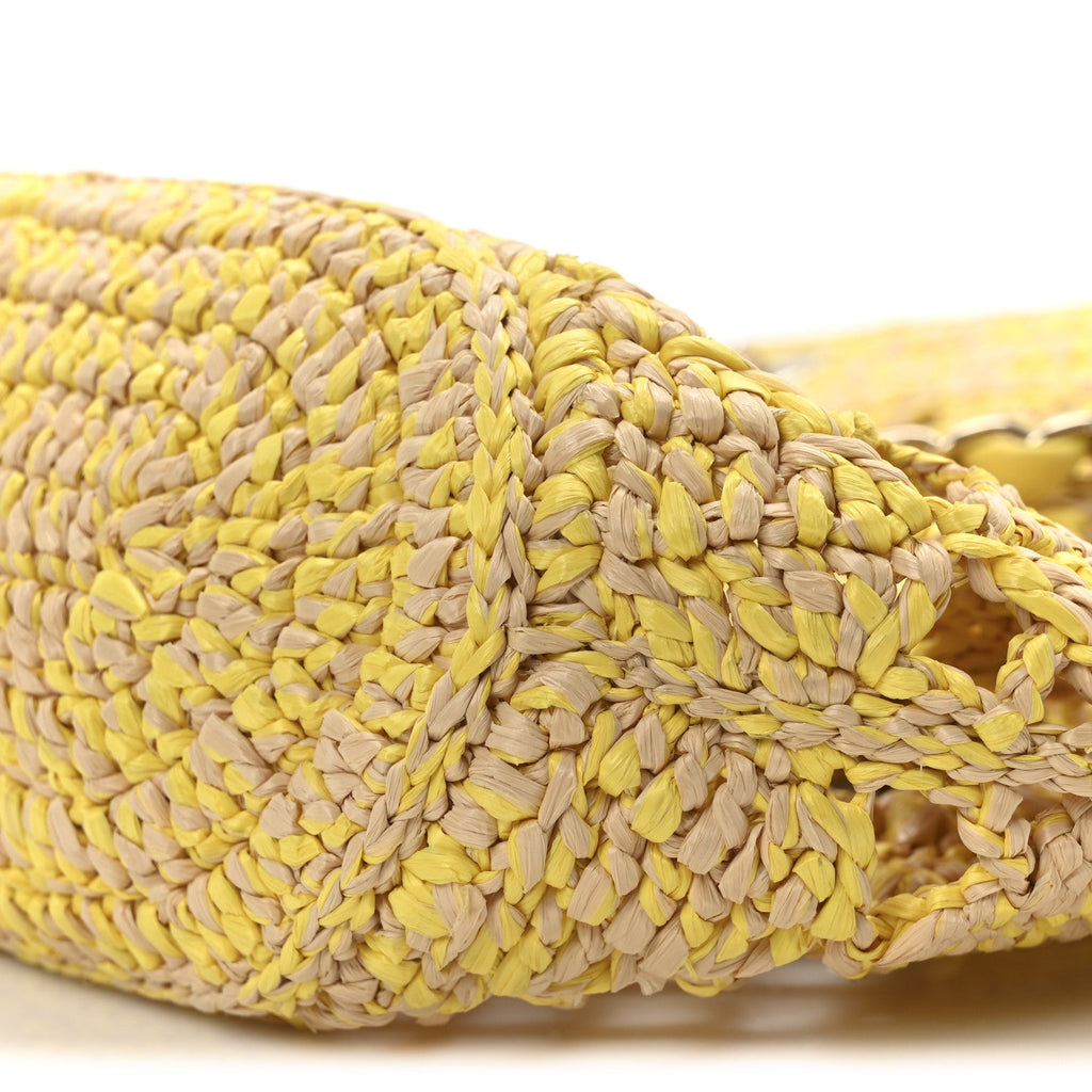 Straw Raffia Tote Beige Yellow