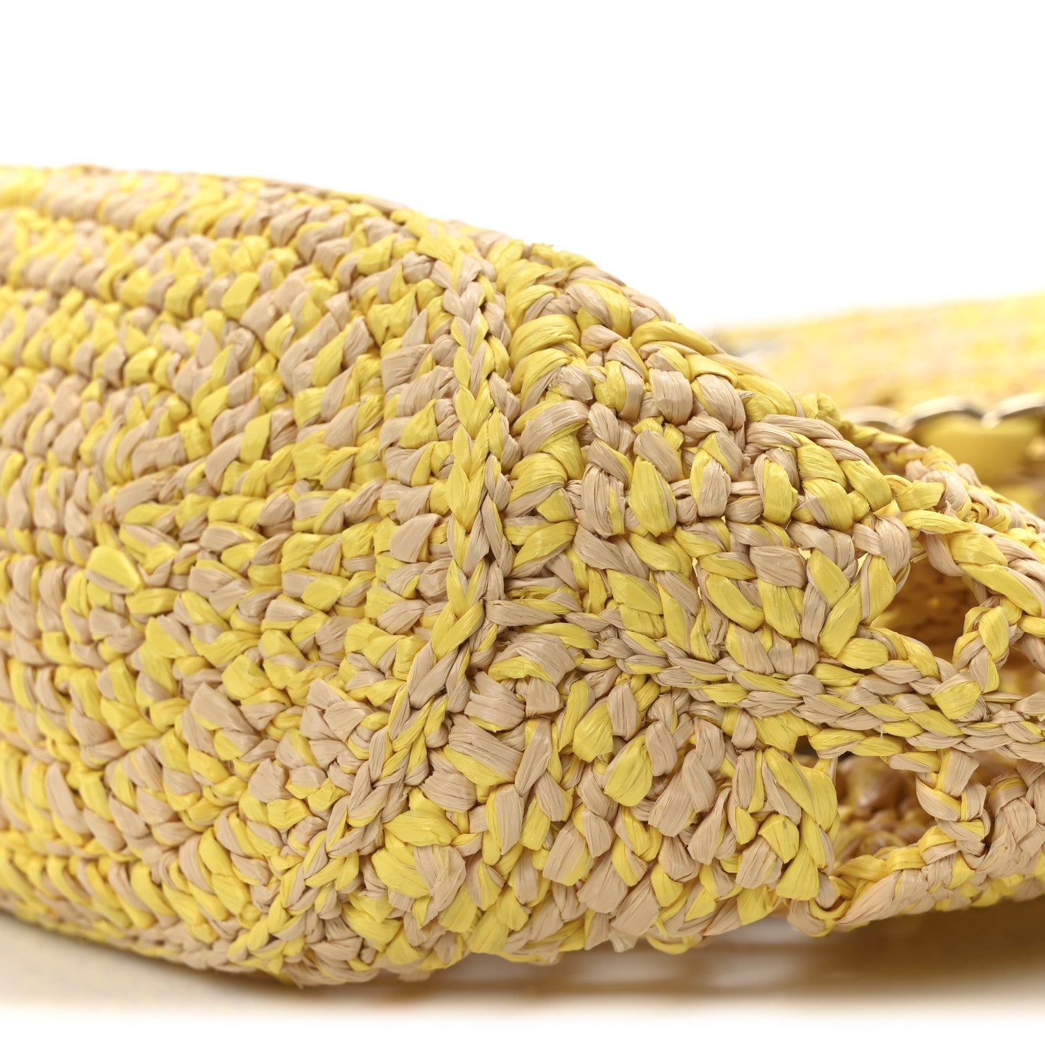 Straw Raffia Tote Beige Yellow