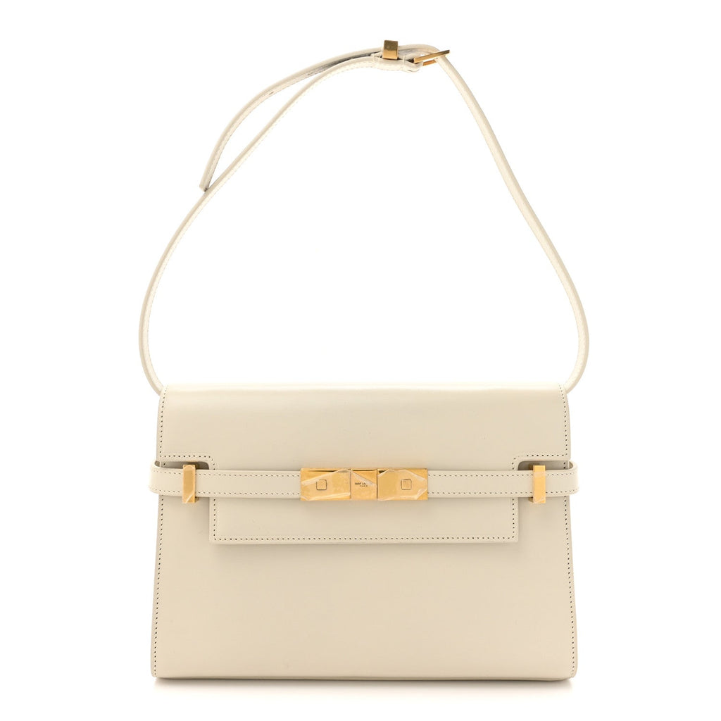 Smooth Calfskin Small Manhattan Shoulder Bag Crema Soft