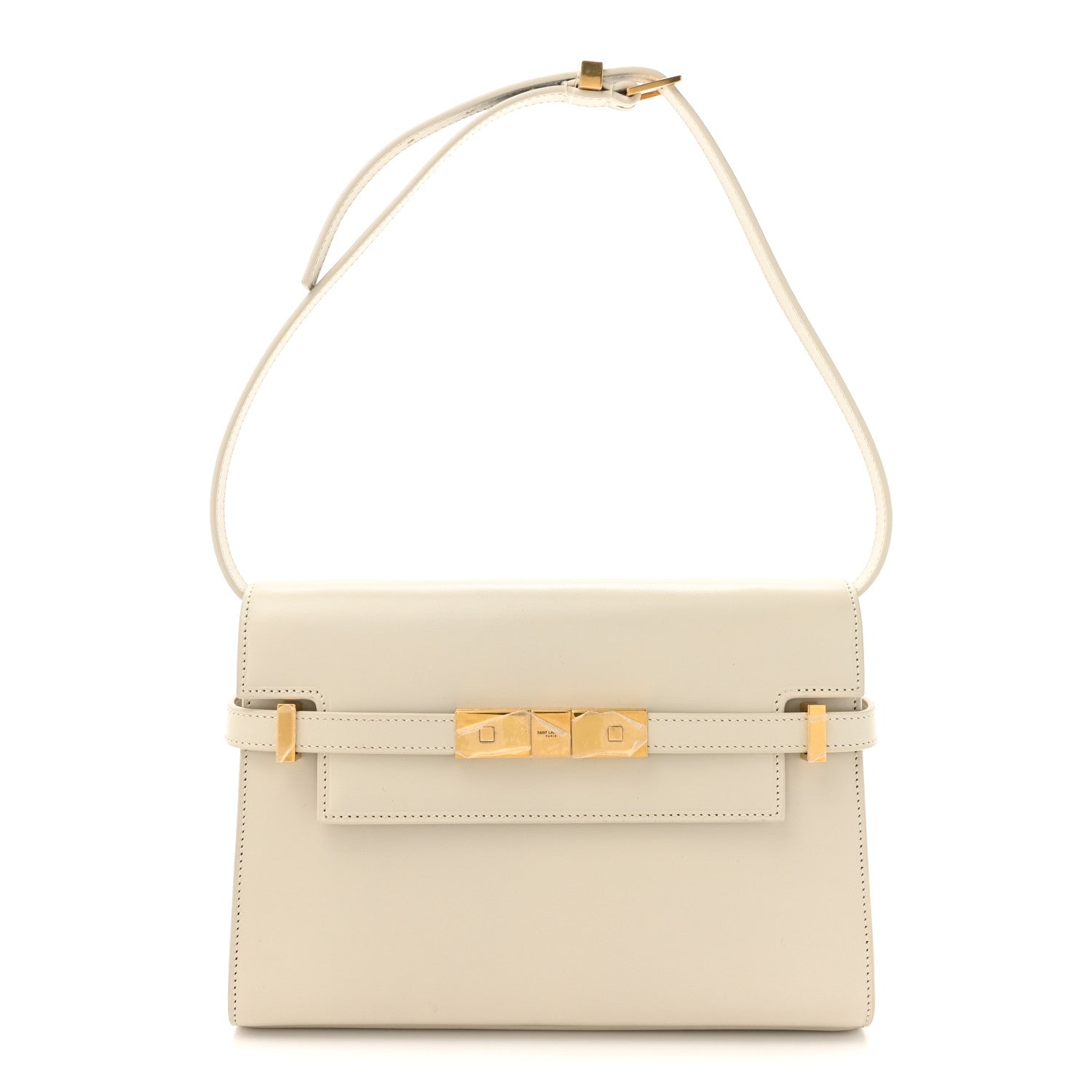 Smooth Calfskin Small Manhattan Shoulder Bag Crema Soft