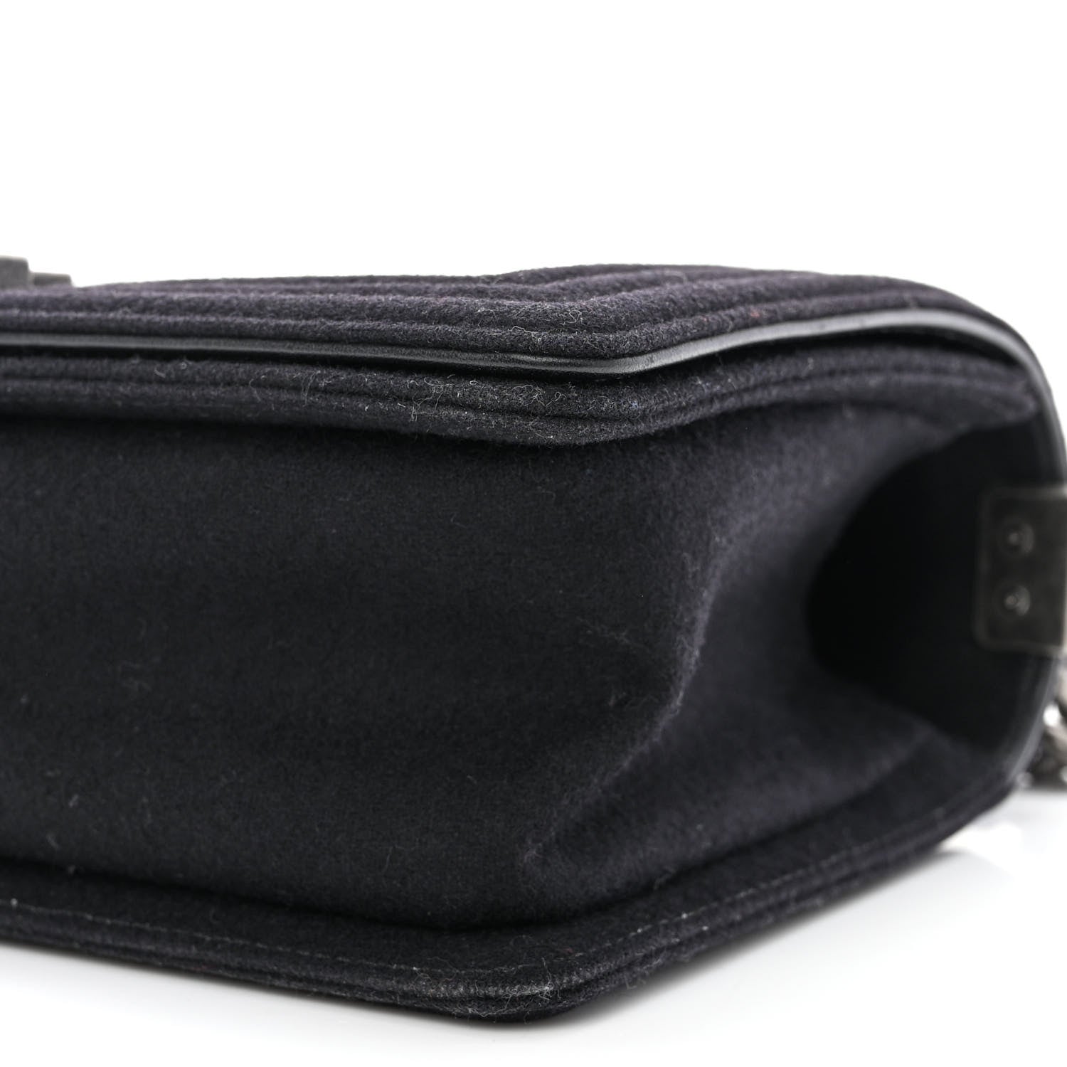 Wool Lambskin Embroidered Mosaic Medium Boy Flap Black