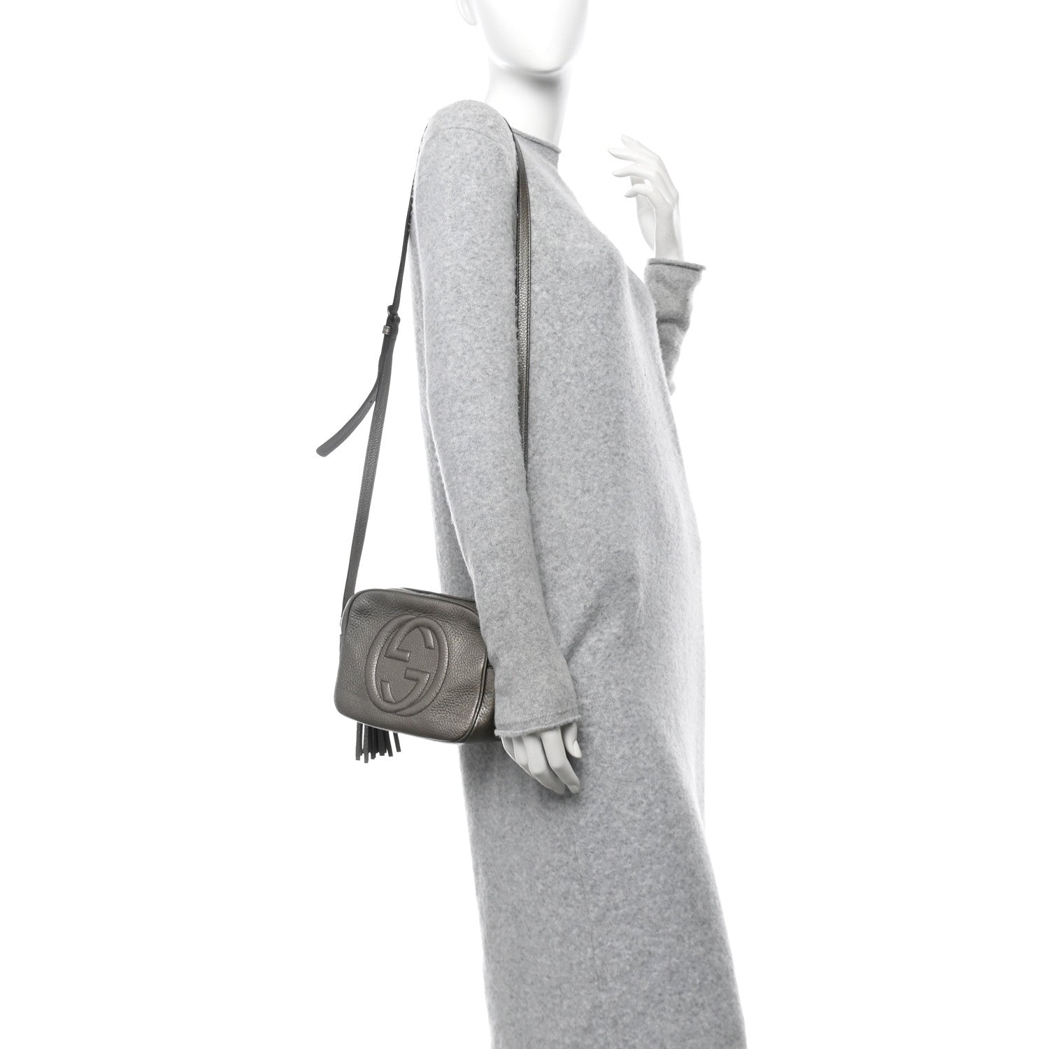 Metallic Cellarius Calfskin Small Soho Disco Bag Sasso
