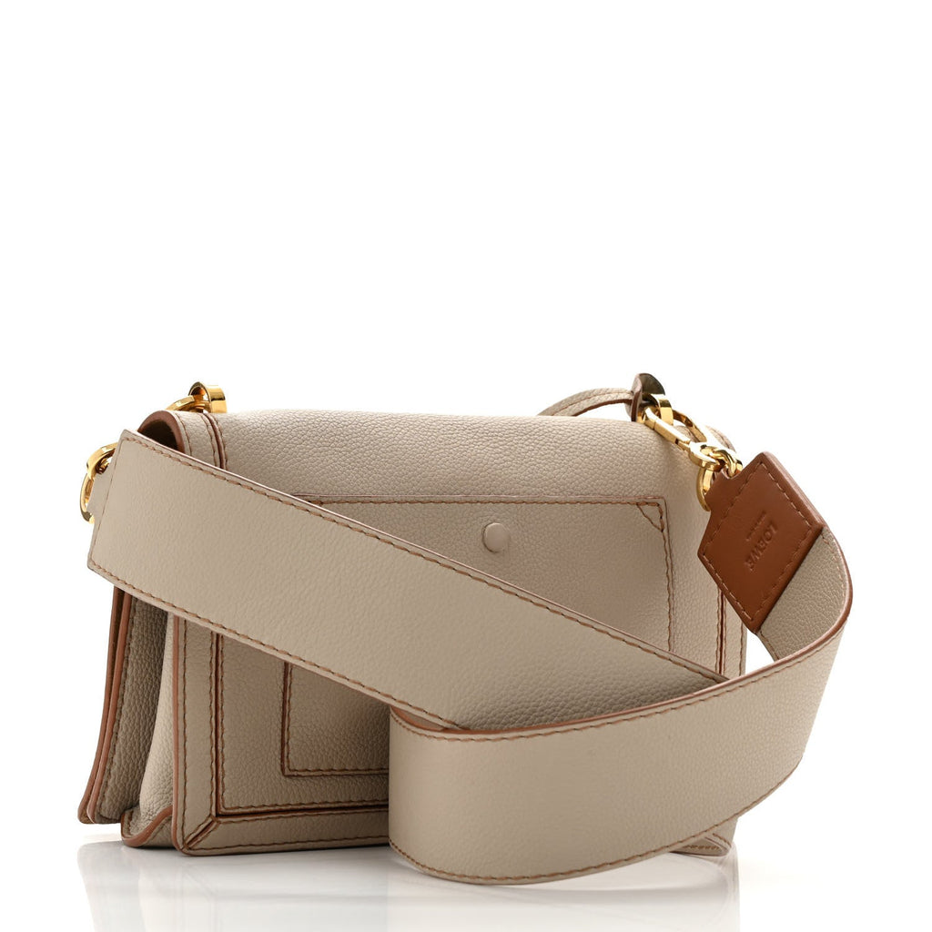 Grained Calfskin Medium Barcelona Shoulder Bag Light Ghost