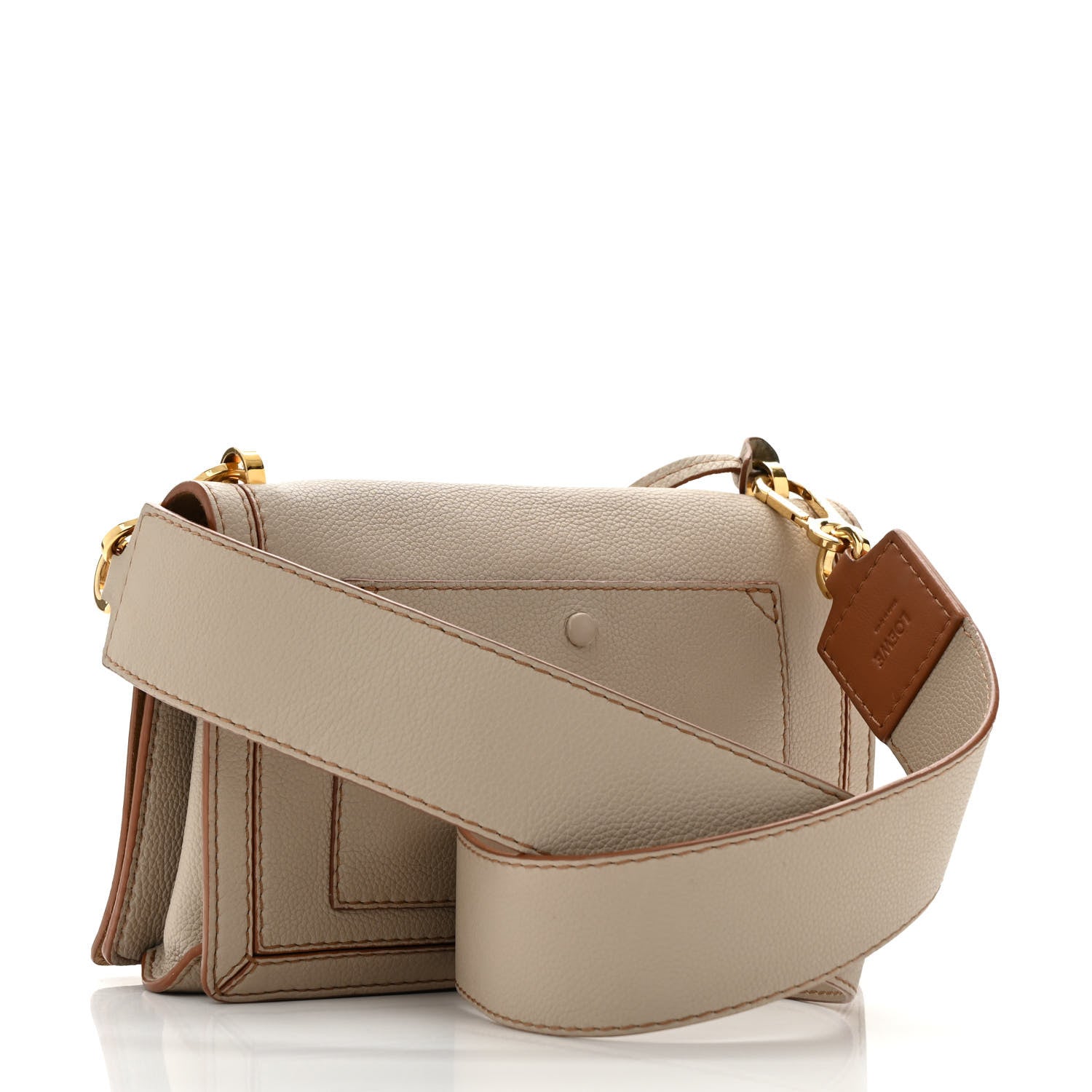 Grained Calfskin Medium Barcelona Shoulder Bag Light Ghost