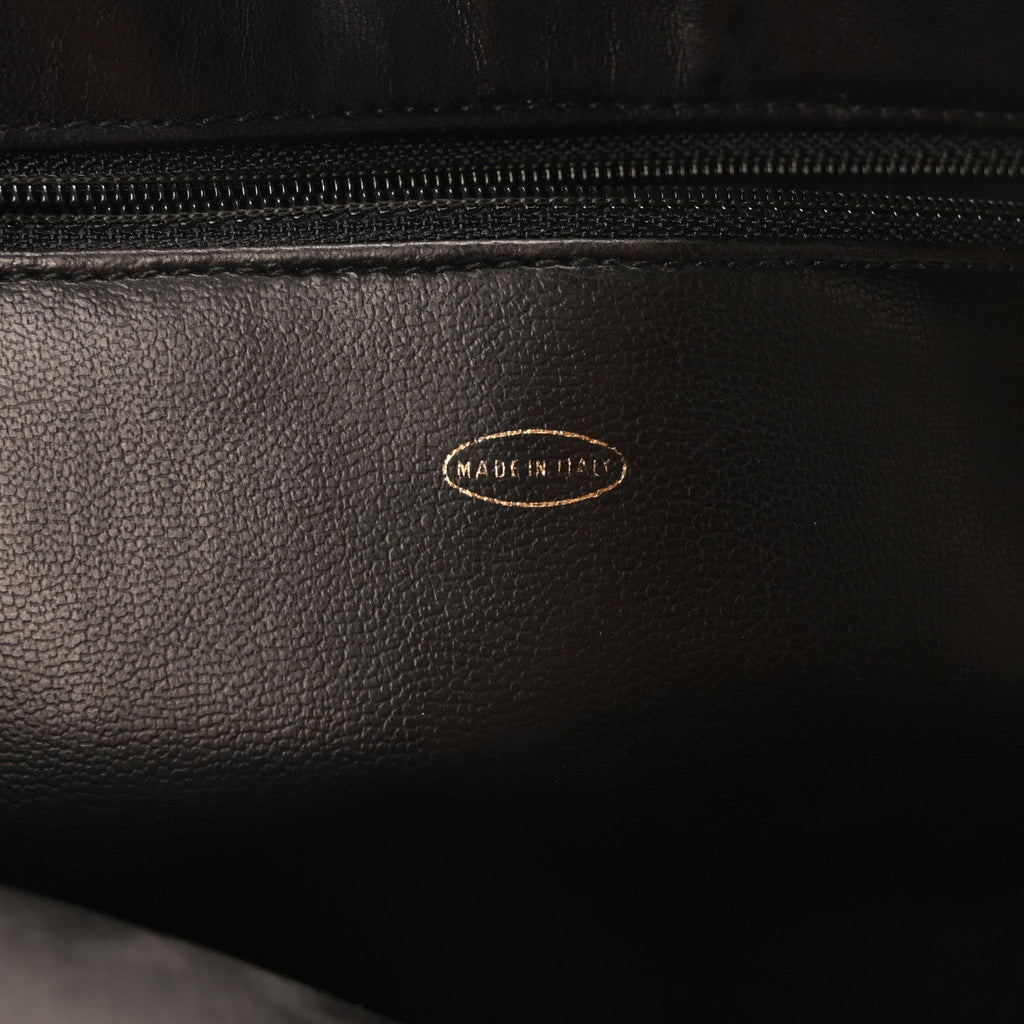 Lambskin Quilted Shopping Tote Black