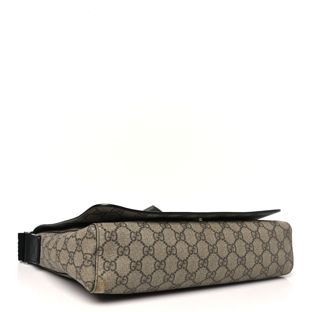 GG Supreme Monogram Web Flap Messenger Bag Black