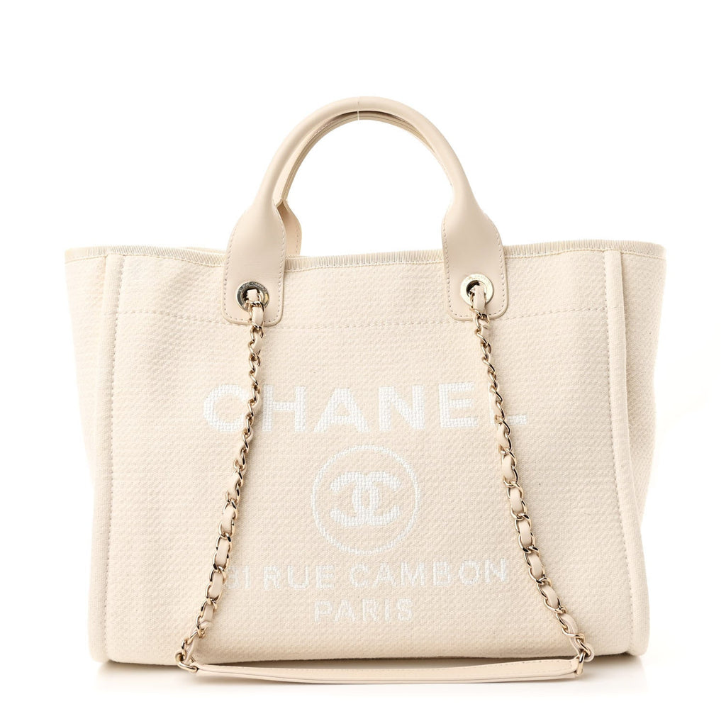 Canvas Small Deauville Tote Beige