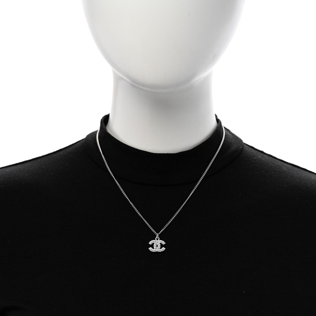 Crystal Timeless CC Necklace Silver