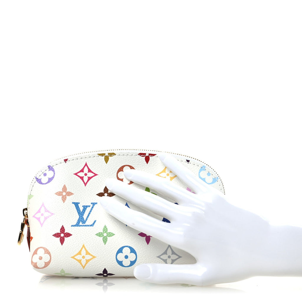 LV X TM Monogram Multicolor Cosmetic Pouch PM White