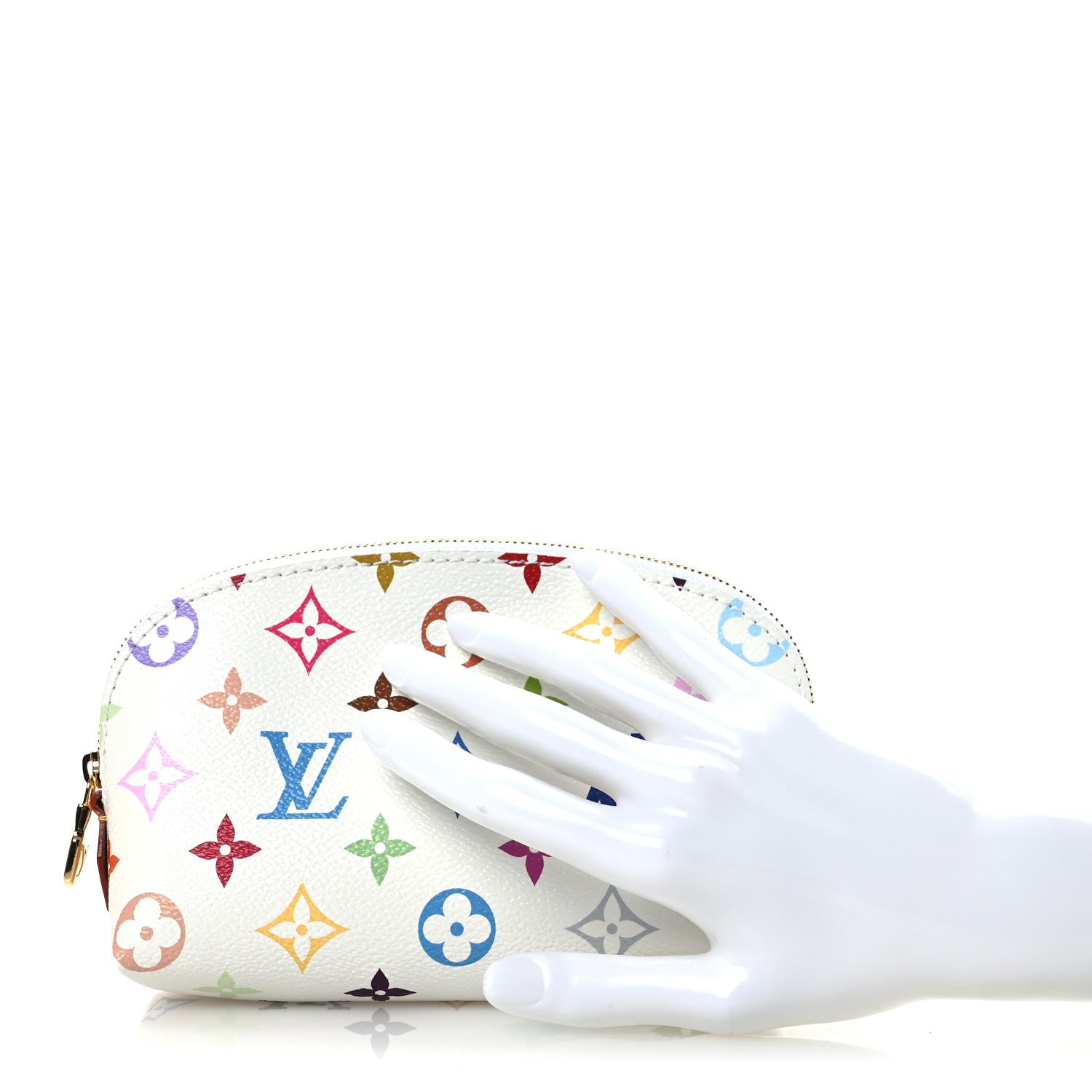 LV X TM Monogram Multicolor Cosmetic Pouch PM White