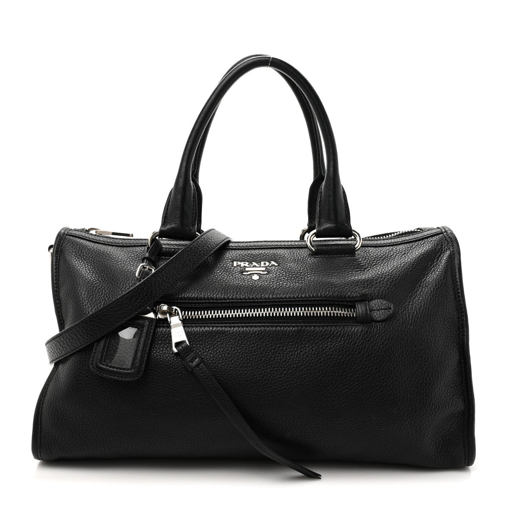 Vitello Phenix Shopping Satchel Black
