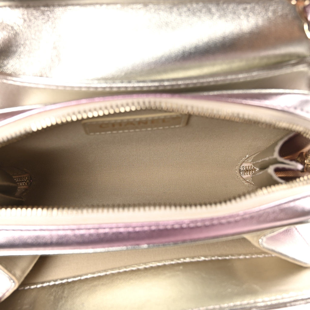 Metallic Lambskin Like A Wallet Flap Golden Pink