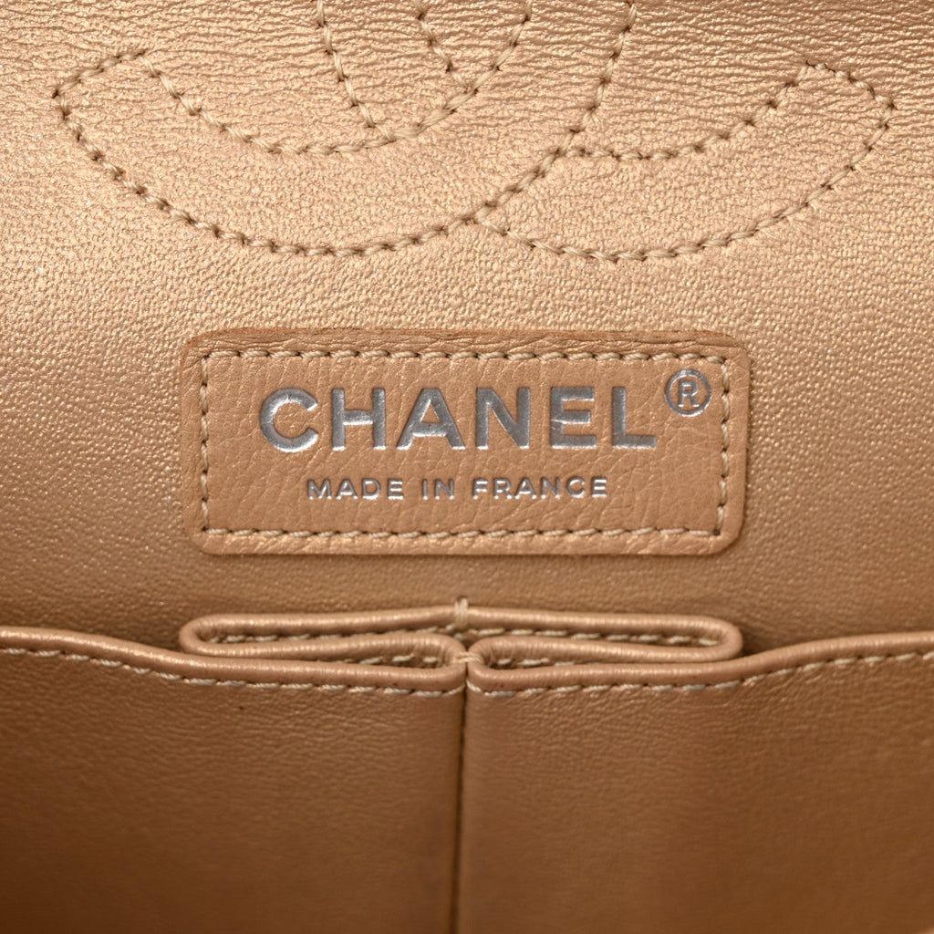 Metallic Calfskin Quilted Lucky Charms 2.55 Reissue 224 Flap Gold