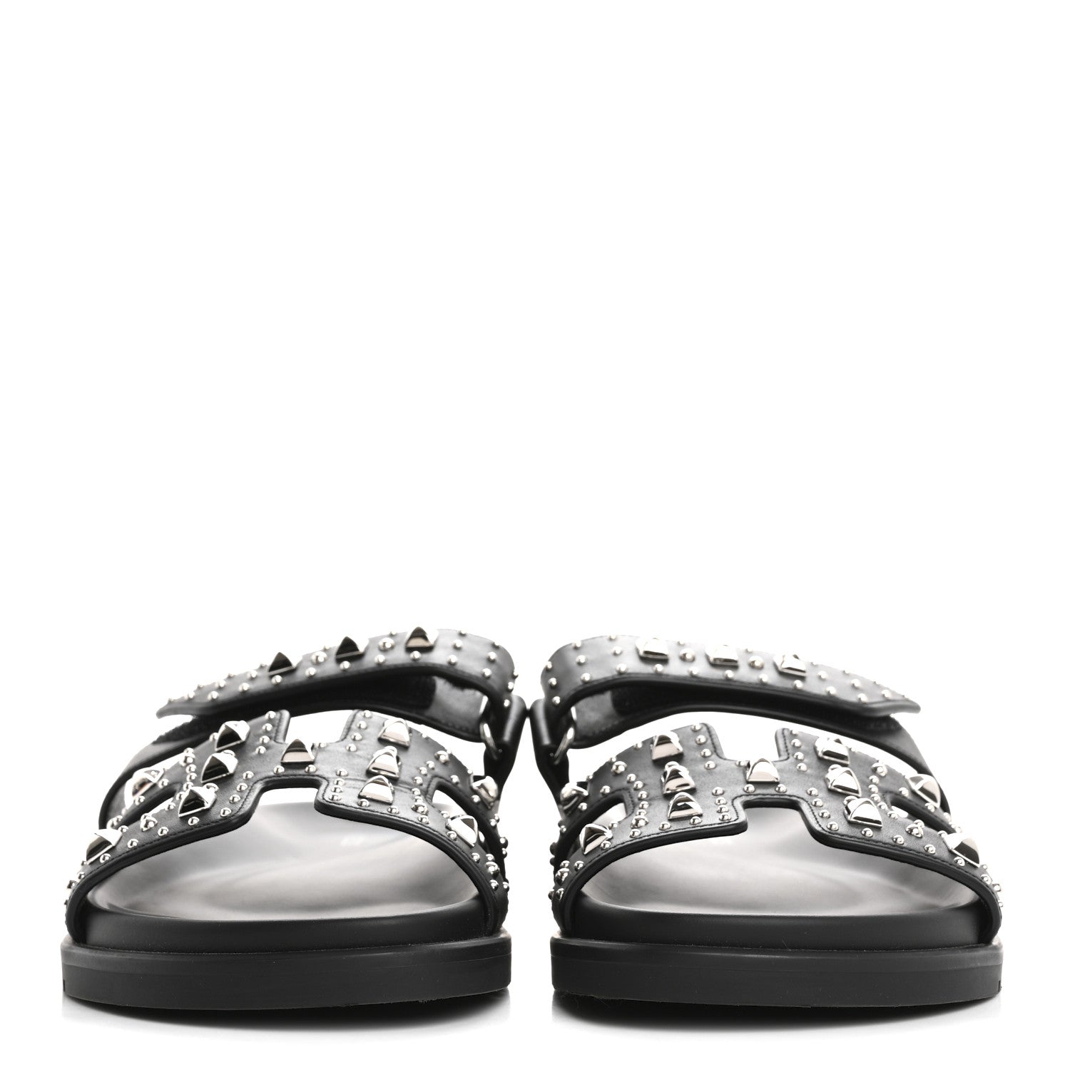 Calfskin Medor Studded Womens Chypre Sandals 39.5 Black