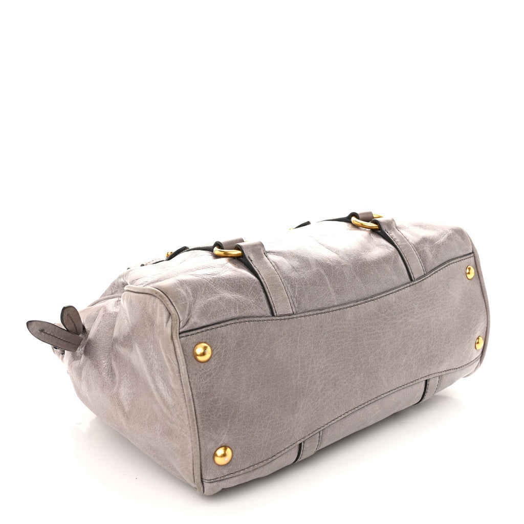 Vitello Shine Double Zip Tote Fumo