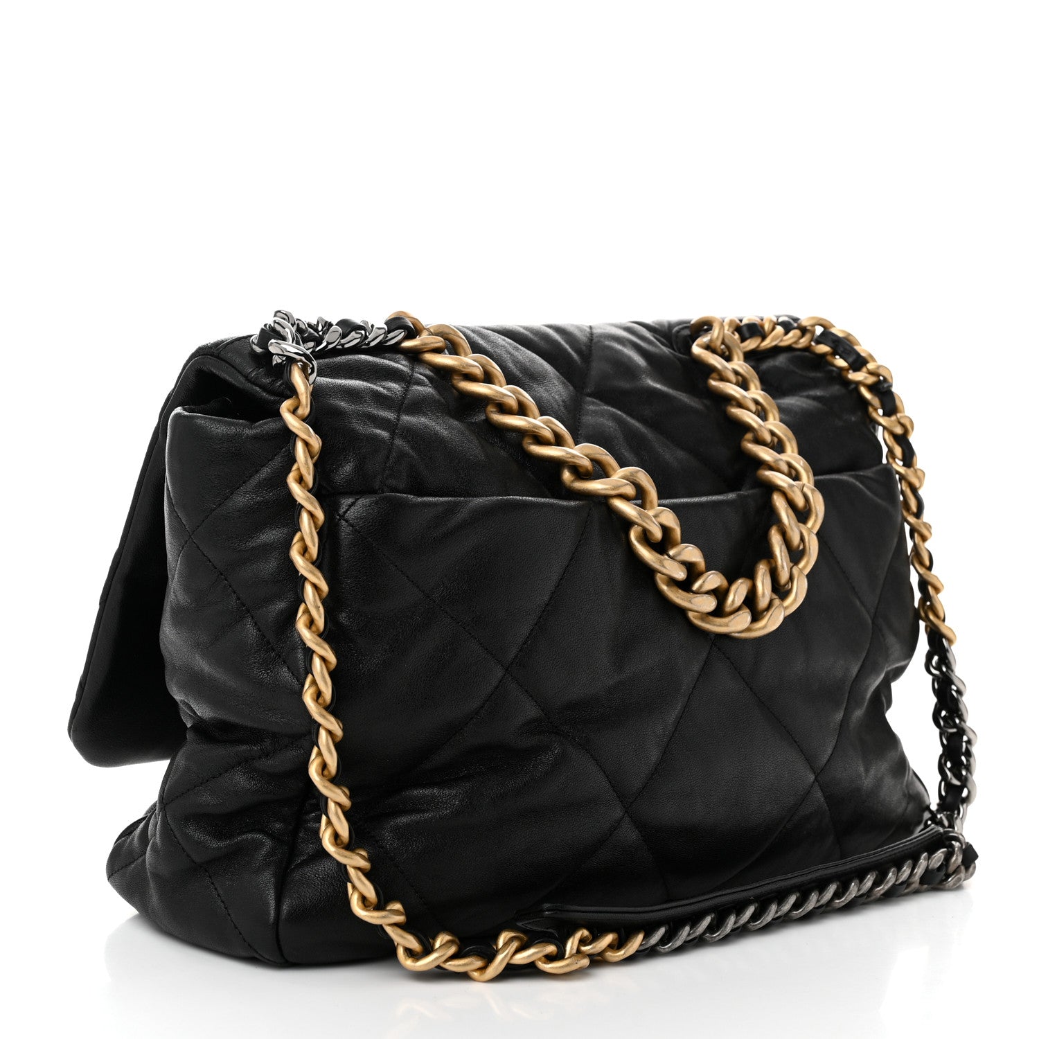 Lambskin Quilted Maxi Chanel 19 Flap Black