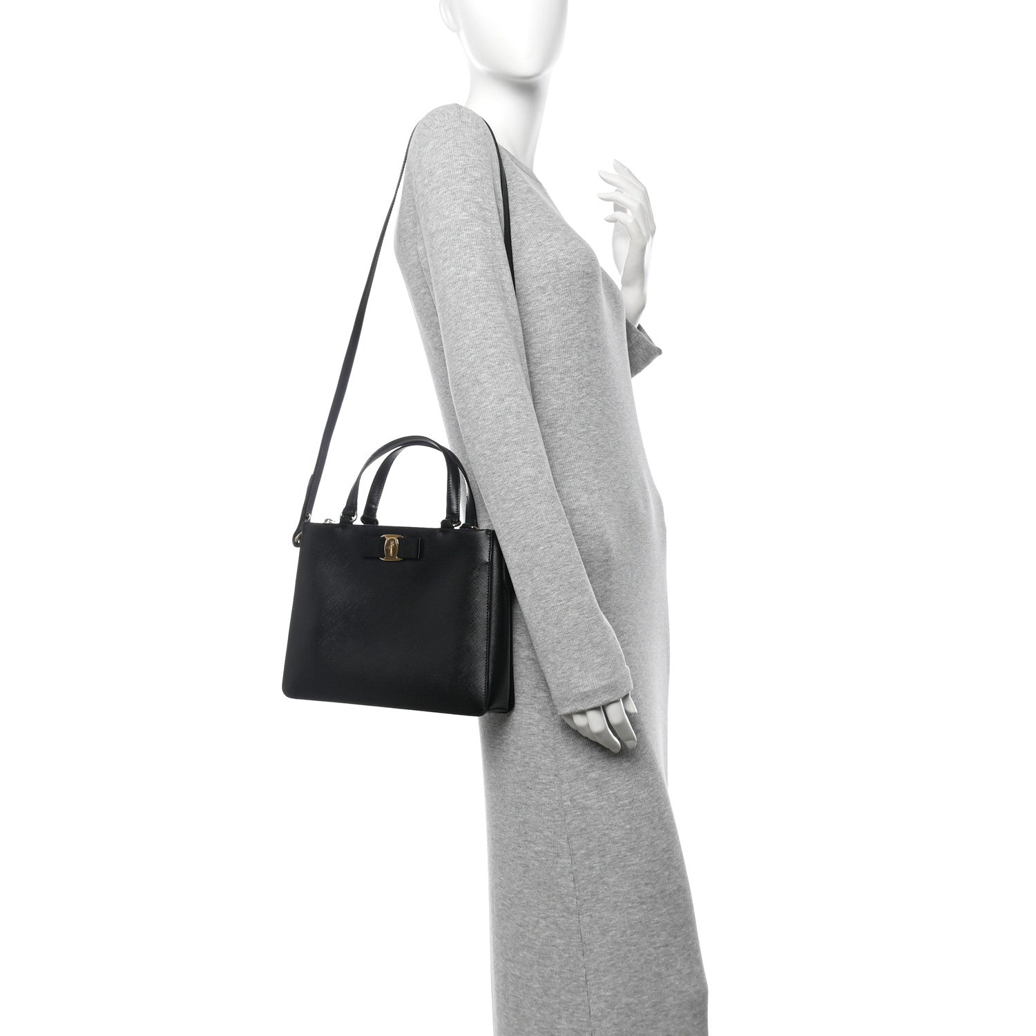 Printed Calfskin Tracy Vara Tote Black