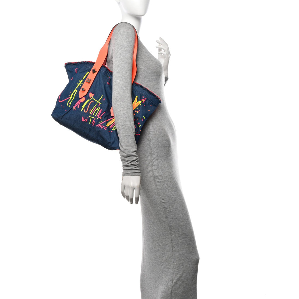 Denim Frangibus Printed Tote Blue Multicolor