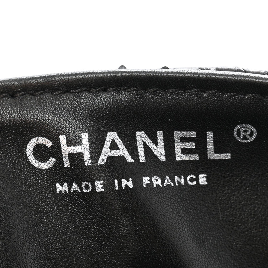 Metallic Snakeskin Sequin Flap Black