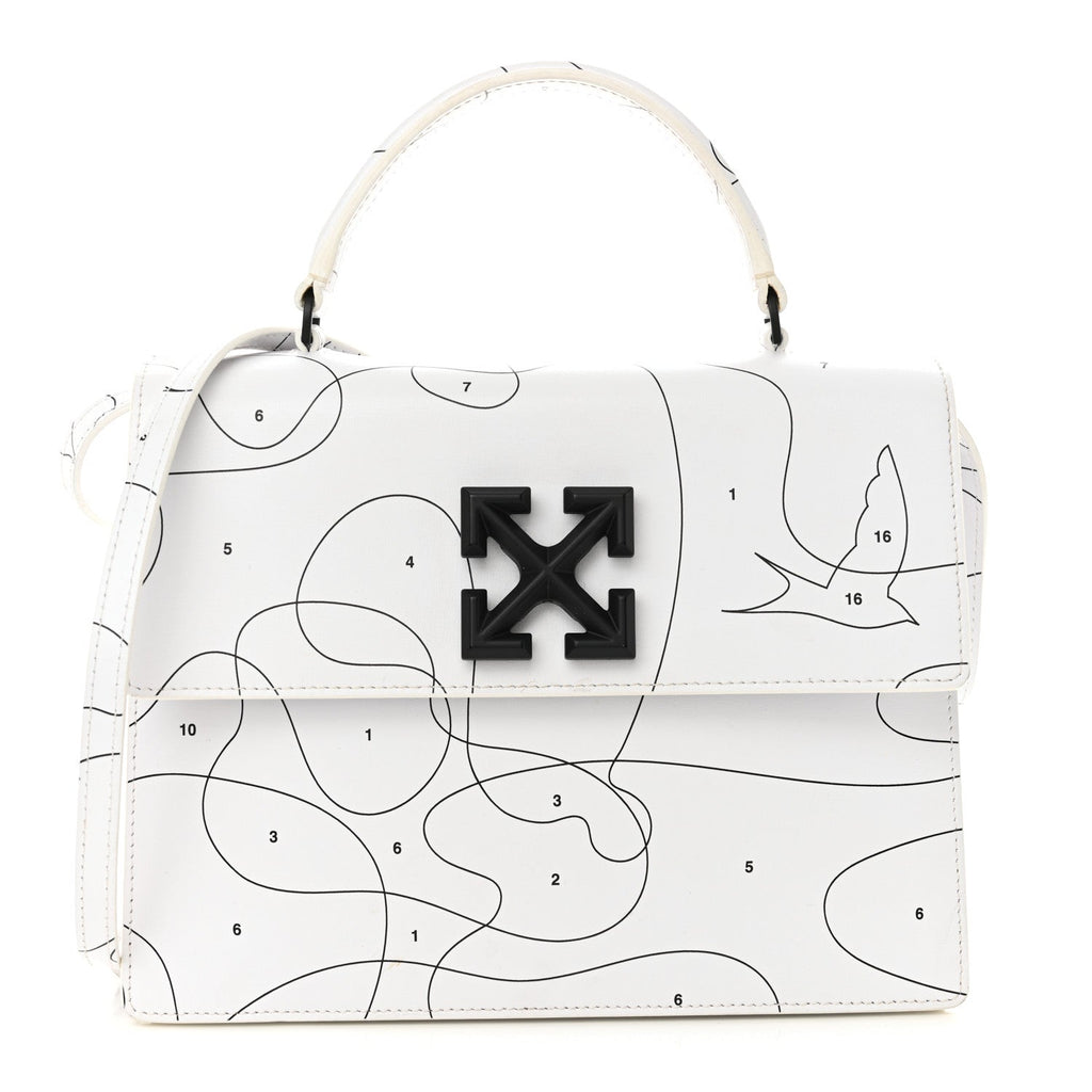Calfskin Jitney 2.8 Puzzle Shoulder Bag White Black